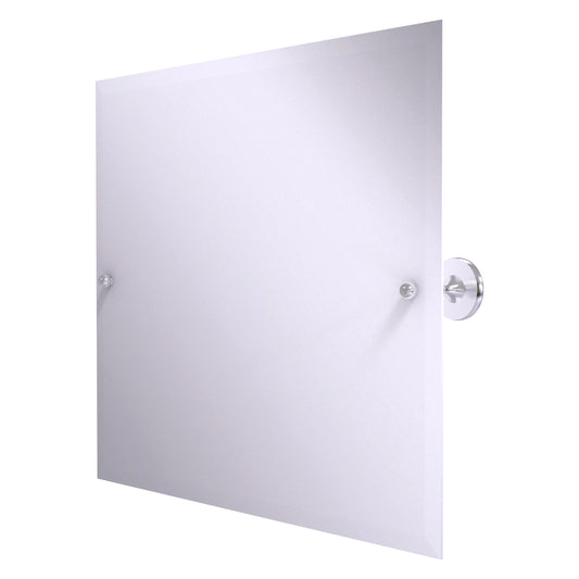 Allied Brass SL-93-SCH Shadwell Satin Chrome Landscape Rectangular Frameless Wall Tilt Mirror