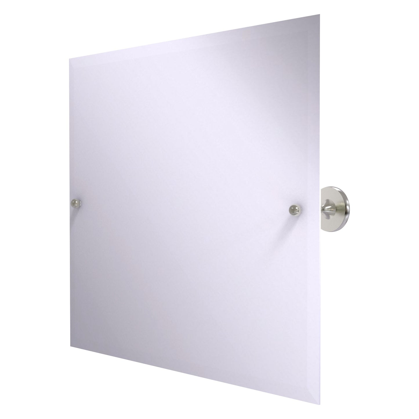Allied Brass SL-93-SN Shadwell Satin Nickel Landscape Rectangular Frameless Wall Tilt Mirror