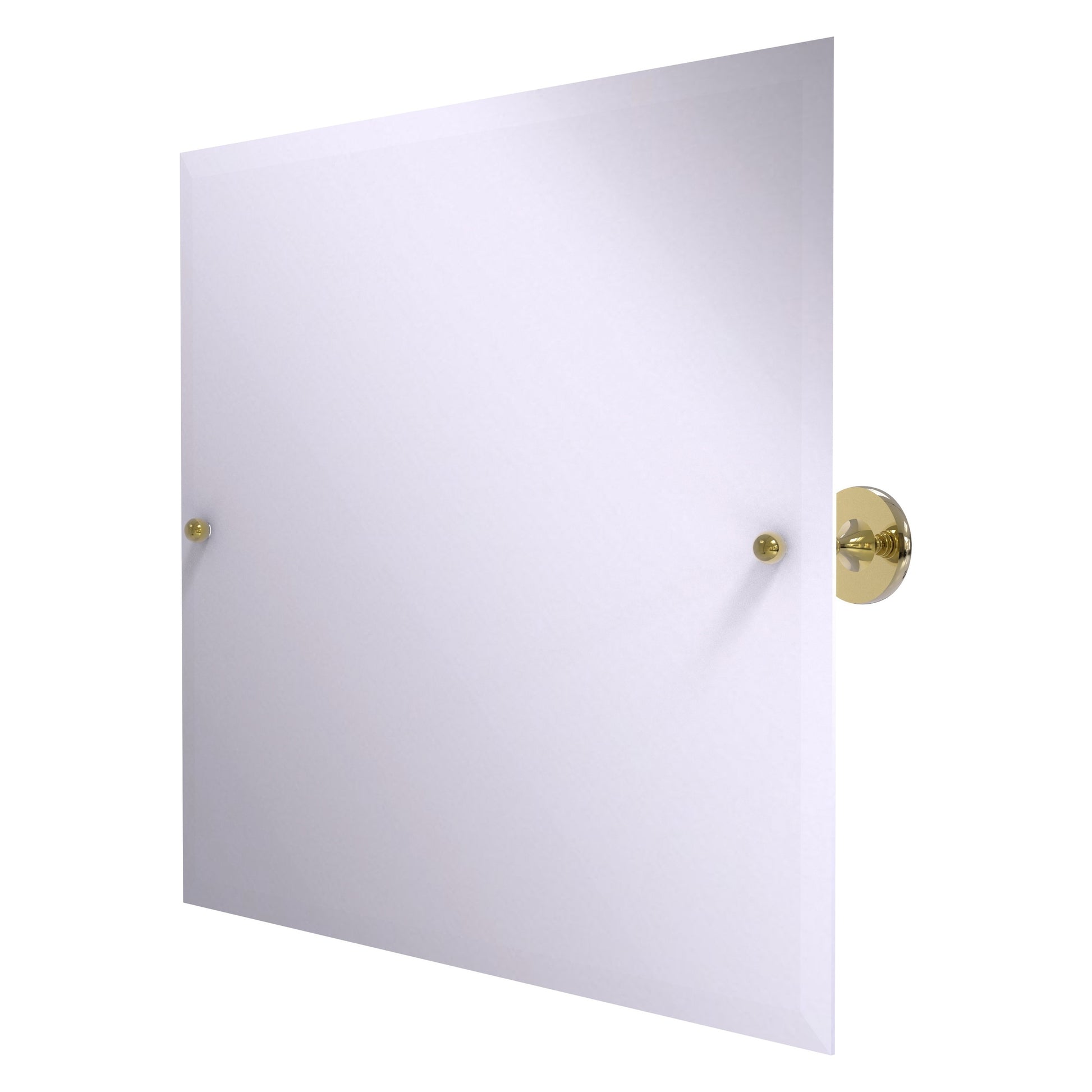 Allied Brass SL-93-UNL Shadwell Unlacquered Brass Landscape Rectangular Frameless Wall Tilt Mirror