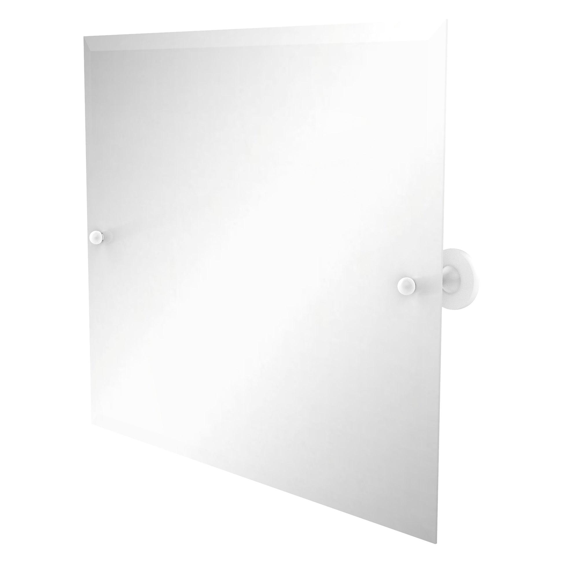 Allied Brass SL-93-WHM Shadwell Matte White Landscape Rectangular Frameless Wall Tilt Mirror