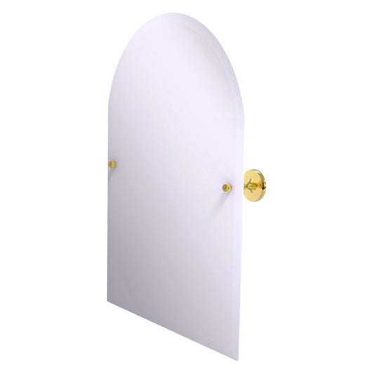 Allied Brass SL-94-PB Shadwell Polished Brass Arched Top Frameless Wall Tilt Mirror