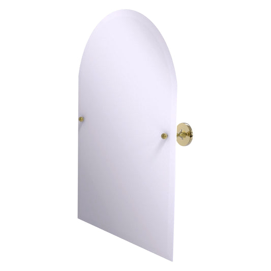 Allied Brass SL-94-UNL Shadwell Unlacquered Brass Arched Top Frameless Wall Tilt Mirror