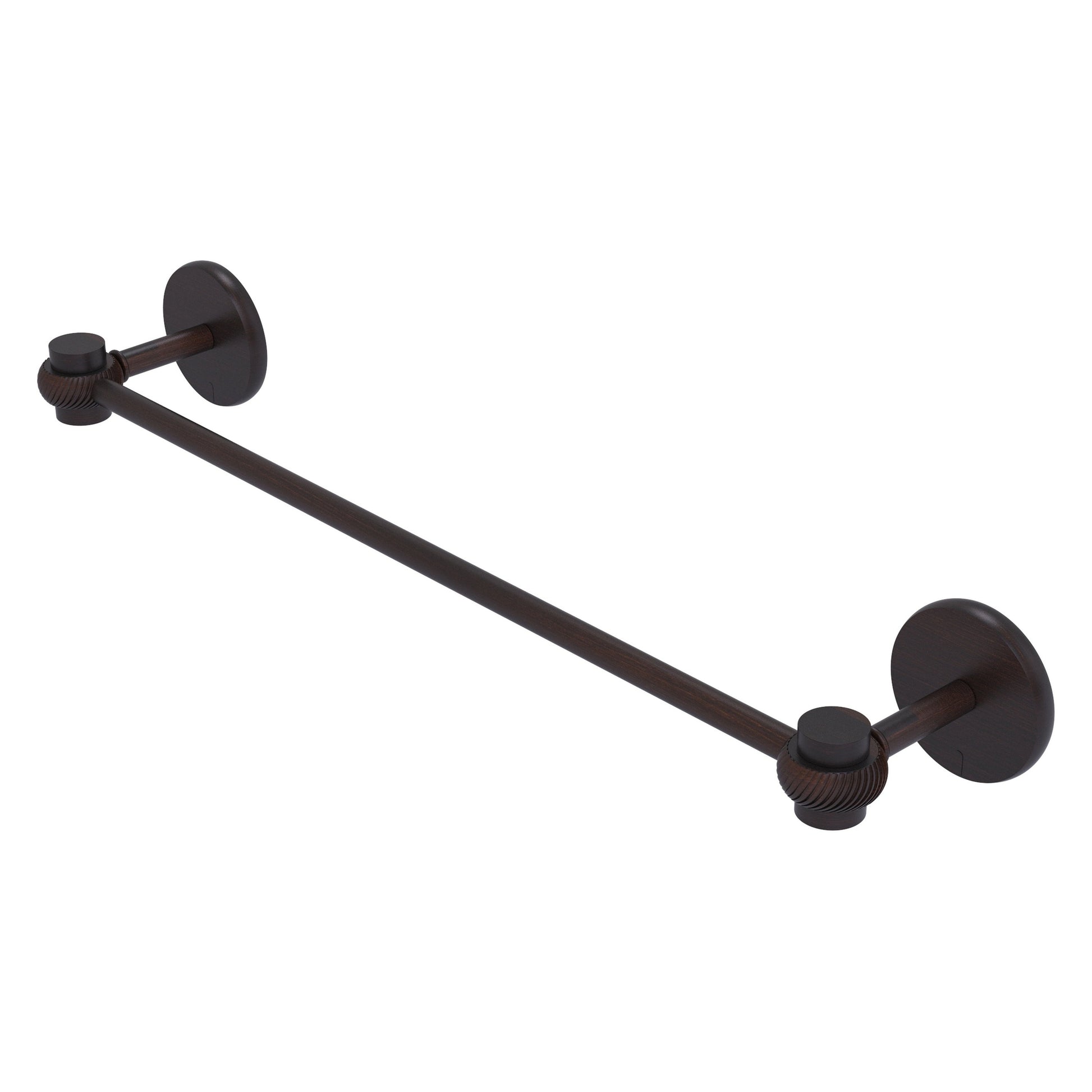Allied Brass Satellite Orbit One 18" x 20.5" Venetian Bronze Solid Brass Towel Bar With Twist Accents