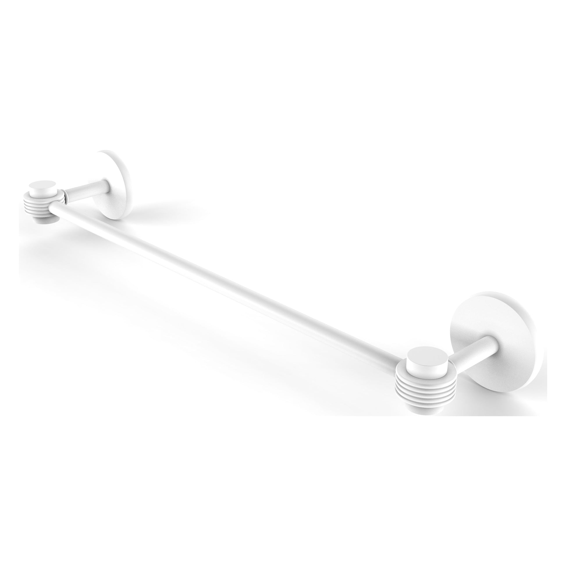 Allied Brass Satellite Orbit One 36" x 38.5" Matte White Solid Brass Towel Bar With Grooved Accents