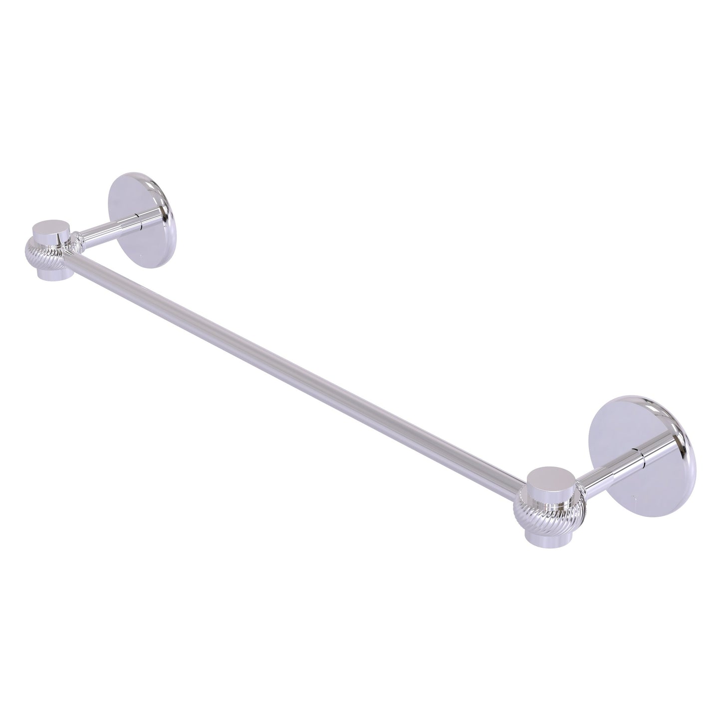 Allied Brass Satellite Orbit One 36" x 38.5" Polished Chrome Solid Brass Towel Bar With Twist Accents