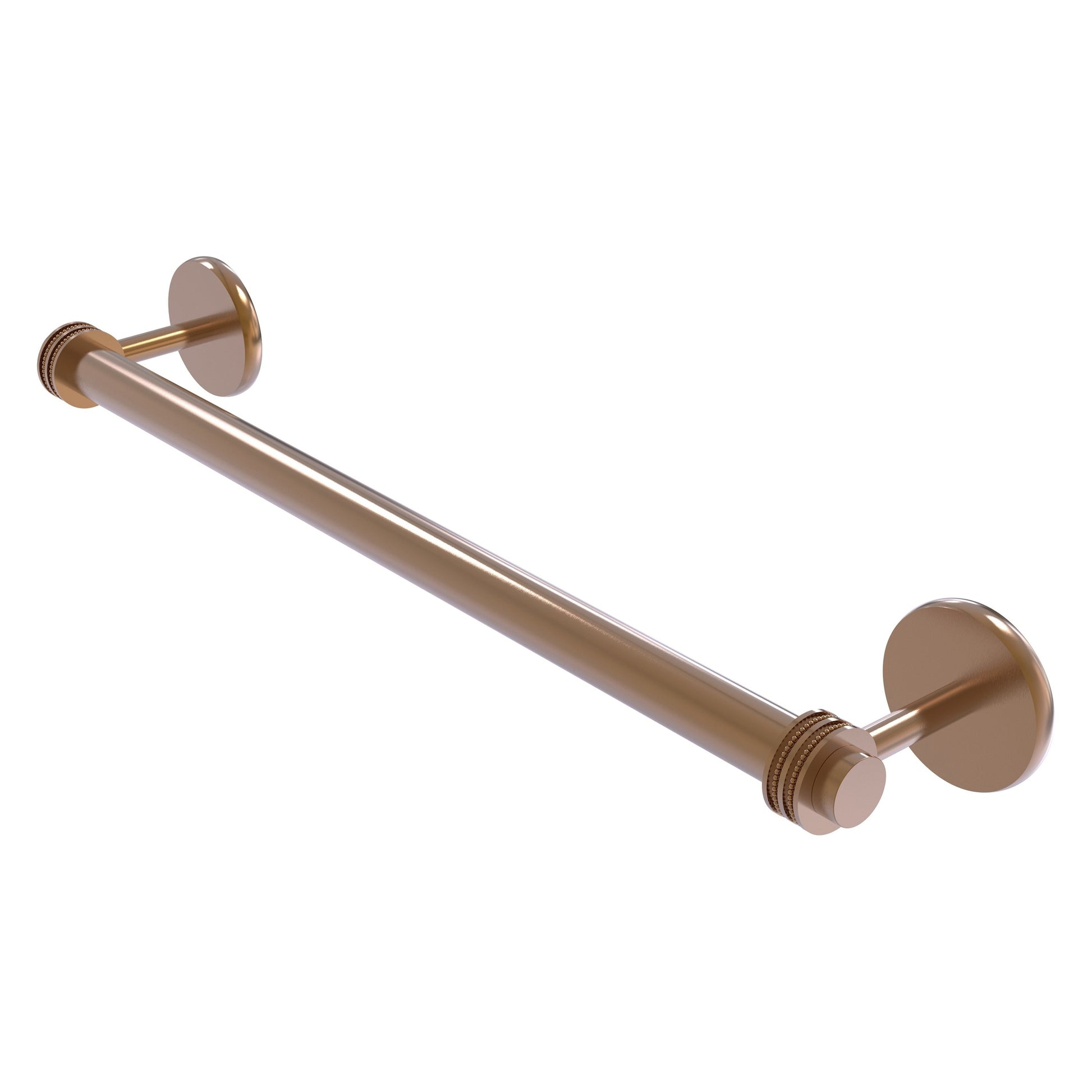 Allied Brass Satellite Orbit Two 24" x 26.5" Brushed Bronze Solid Brass Towel Bar With Dotted Detail