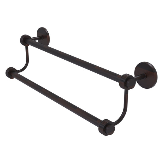 Allied Brass Satellite Orbit Two 24" x 26.5" Venetian Bronze Solid Brass Double Towel Bar With Grooved Accent