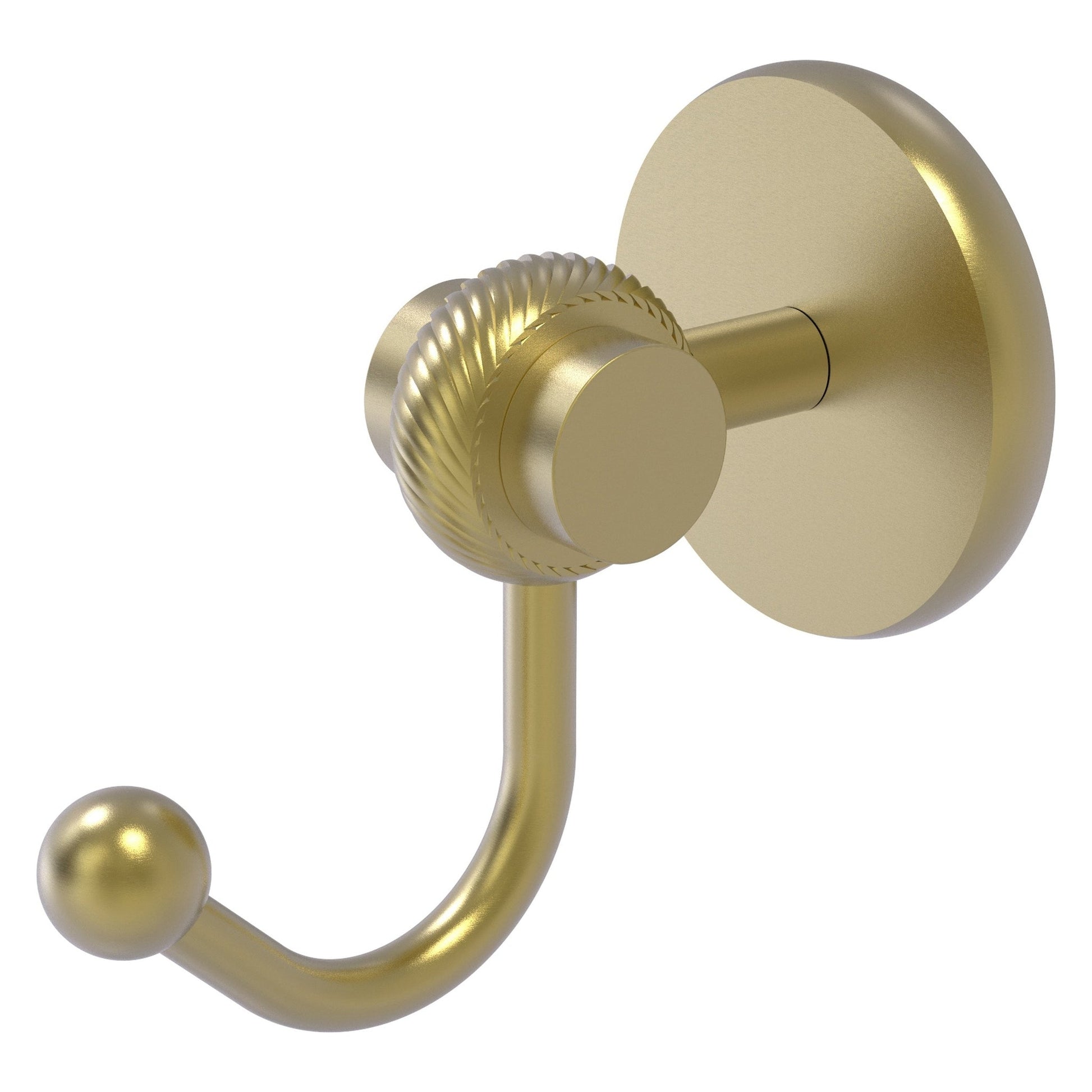Allied Brass Satellite Orbit Two 2.77" x 4.54" Satin Brass Solid Brass Robe Hook With Twisted Accents
