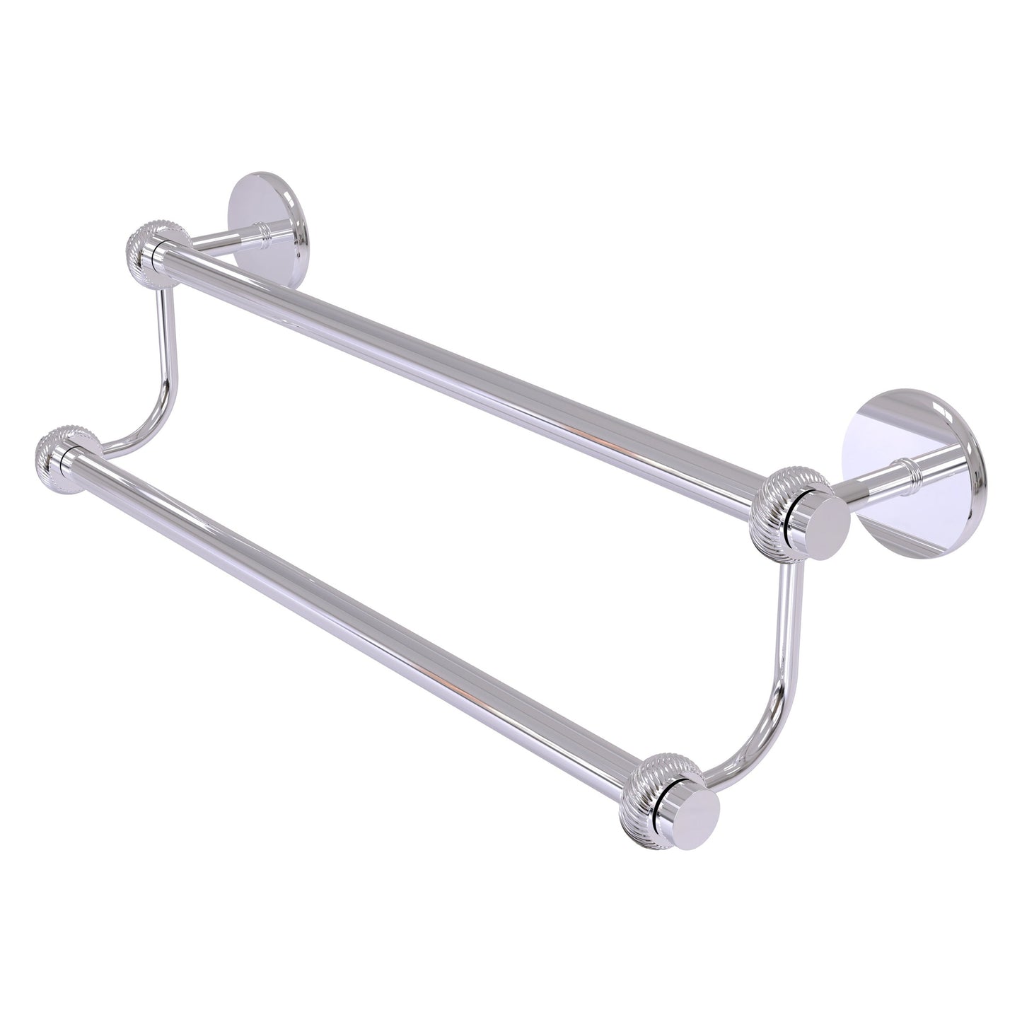 Allied Brass Satellite Orbit Two 30" x 32.5" Polished Chrome Solid Brass Double Towel Bar With Twist Accent