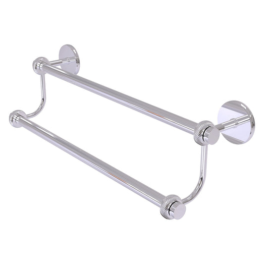 Allied Brass Satellite Orbit Two 30" x 32.5" Polished Chrome Solid Brass Double Towel Bar With Twist Accent