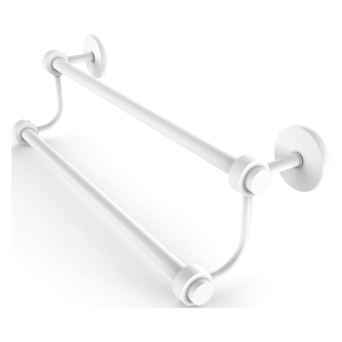 Allied Brass Satellite Orbit Two 36" x 38.5" Matte White Solid Brass Double Towel Bar