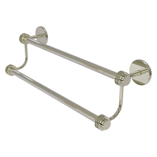 Allied Brass Satellite Orbit Two 36" x 38.5" Polished Nickel Solid Brass Double Towel Bar With Dotted Accent