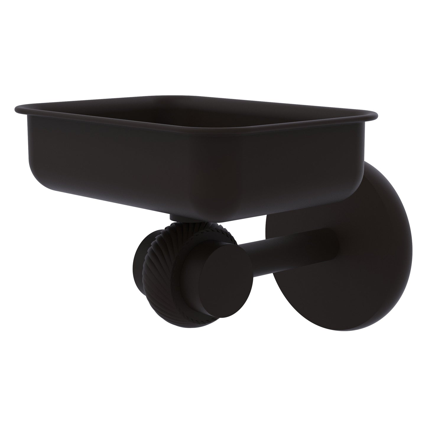 Allied Brass Satellite Orbit Two 4.5" x 3.5" Oil Rubbed Bronze Solid Brass Wall-Mounted Soap Dish With Twisted Accents