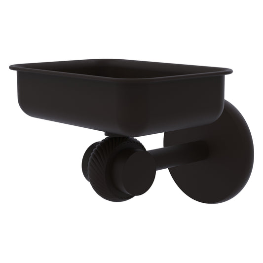 Allied Brass Satellite Orbit Two 4.5" x 3.5" Oil Rubbed Bronze Solid Brass Wall-Mounted Soap Dish With Twisted Accents