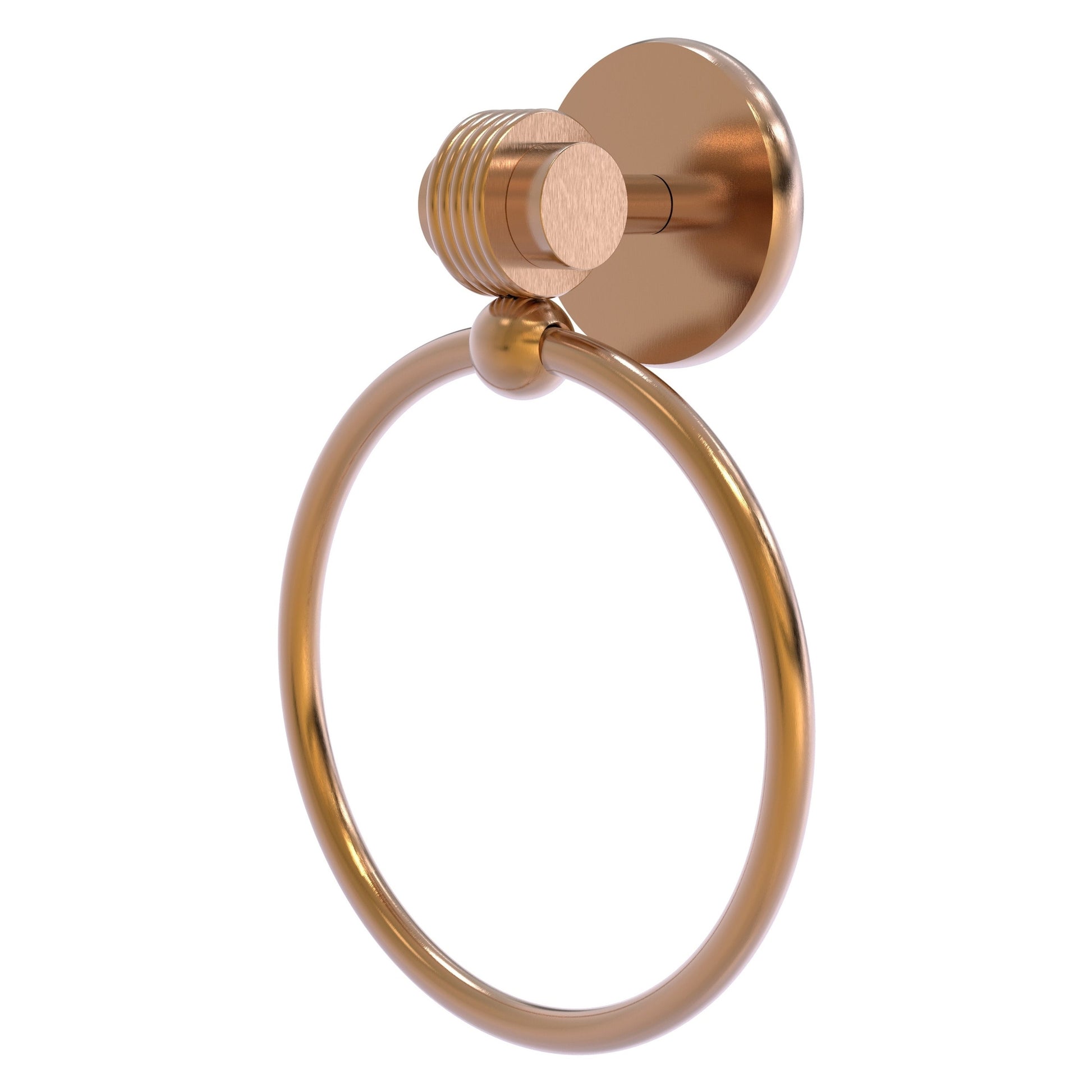 Allied Brass Satellite Orbit Two 6" x 3.5" Brushed Bronze Solid Brass Towel Ring With Grooved Accent