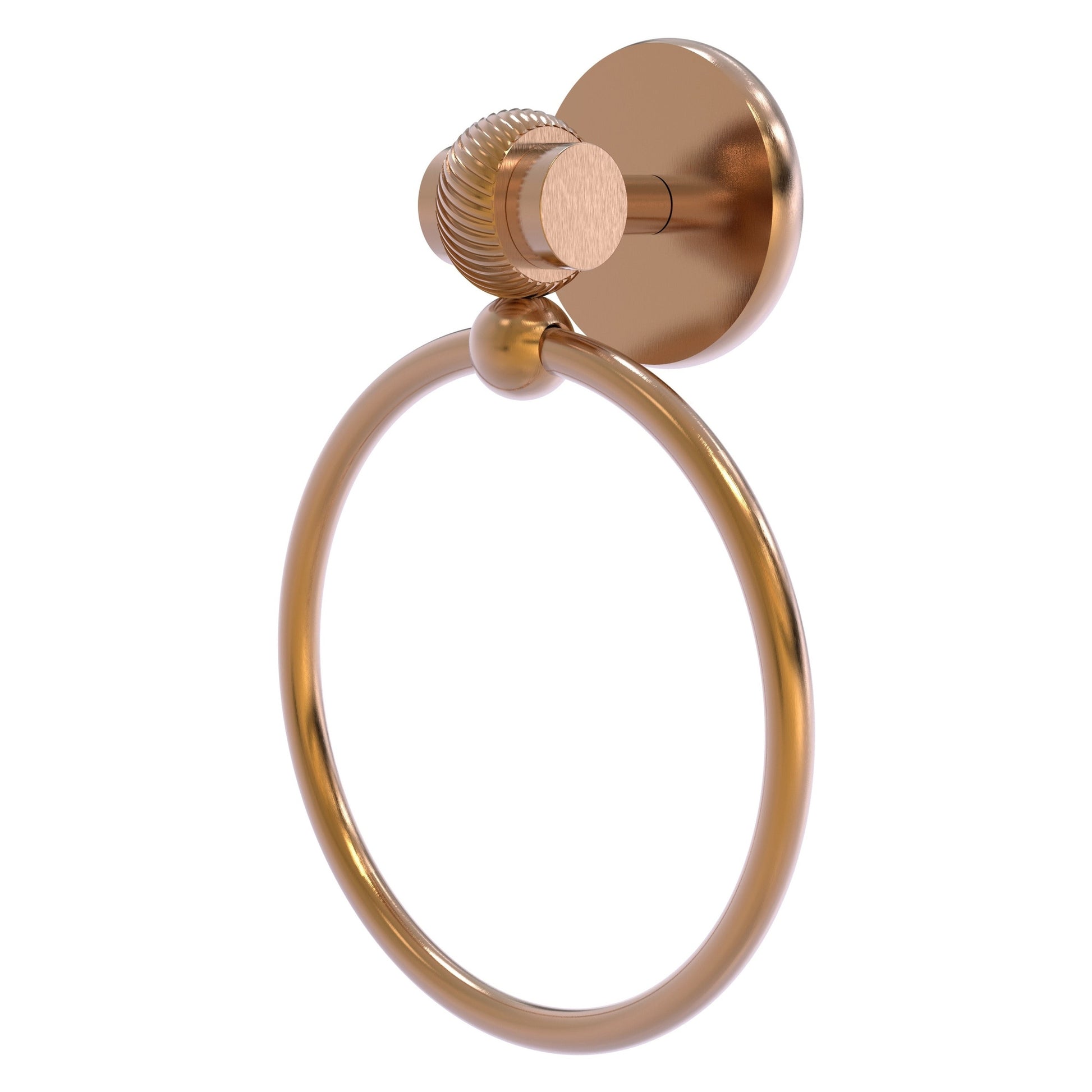 Allied Brass Satellite Orbit Two 6" x 3.5" Brushed Bronze Solid Brass Towel Ring With Twist Accent