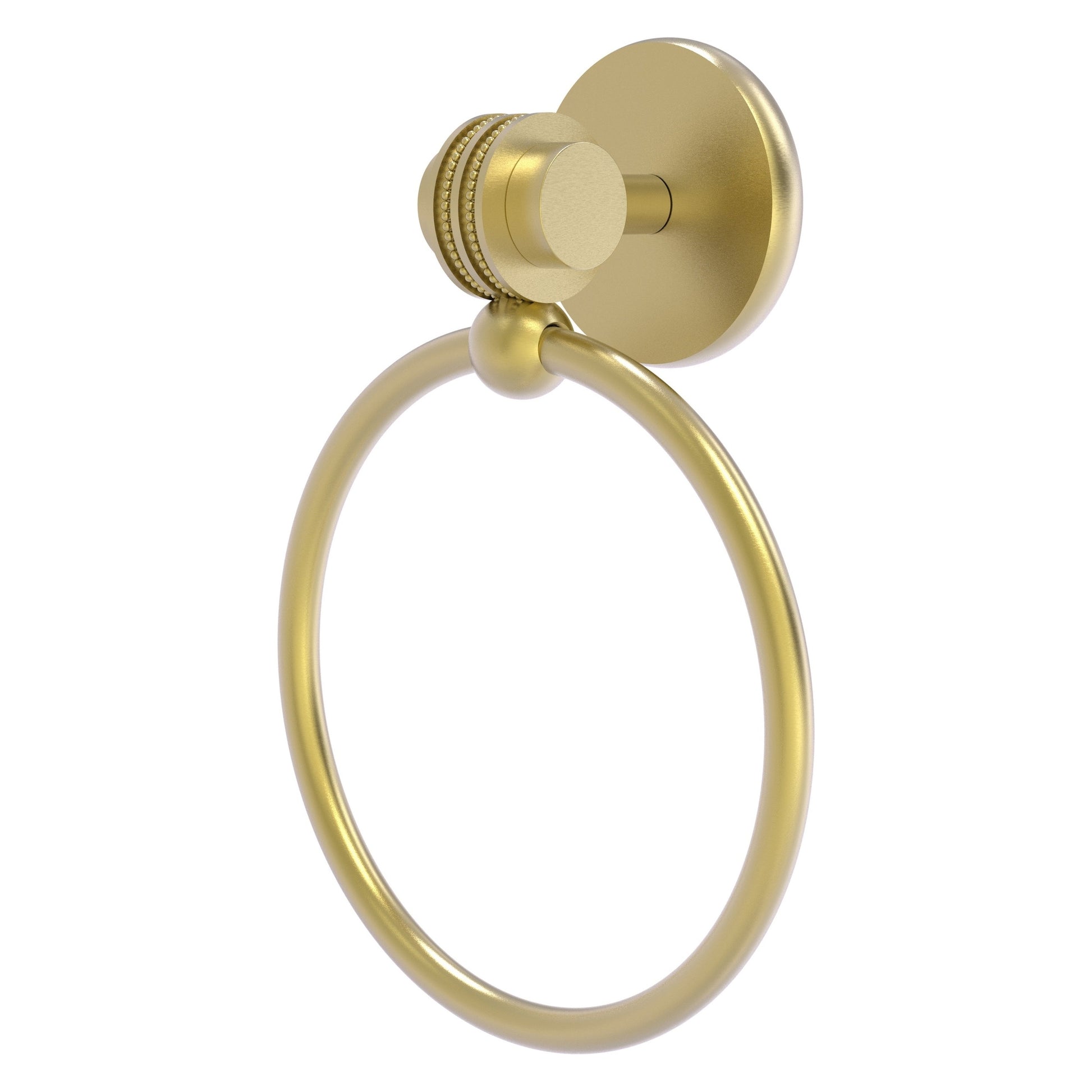 Allied Brass Satellite Orbit Two 6" x 3.5" Satin Brass Solid Brass Towel Ring With Dotted Accent