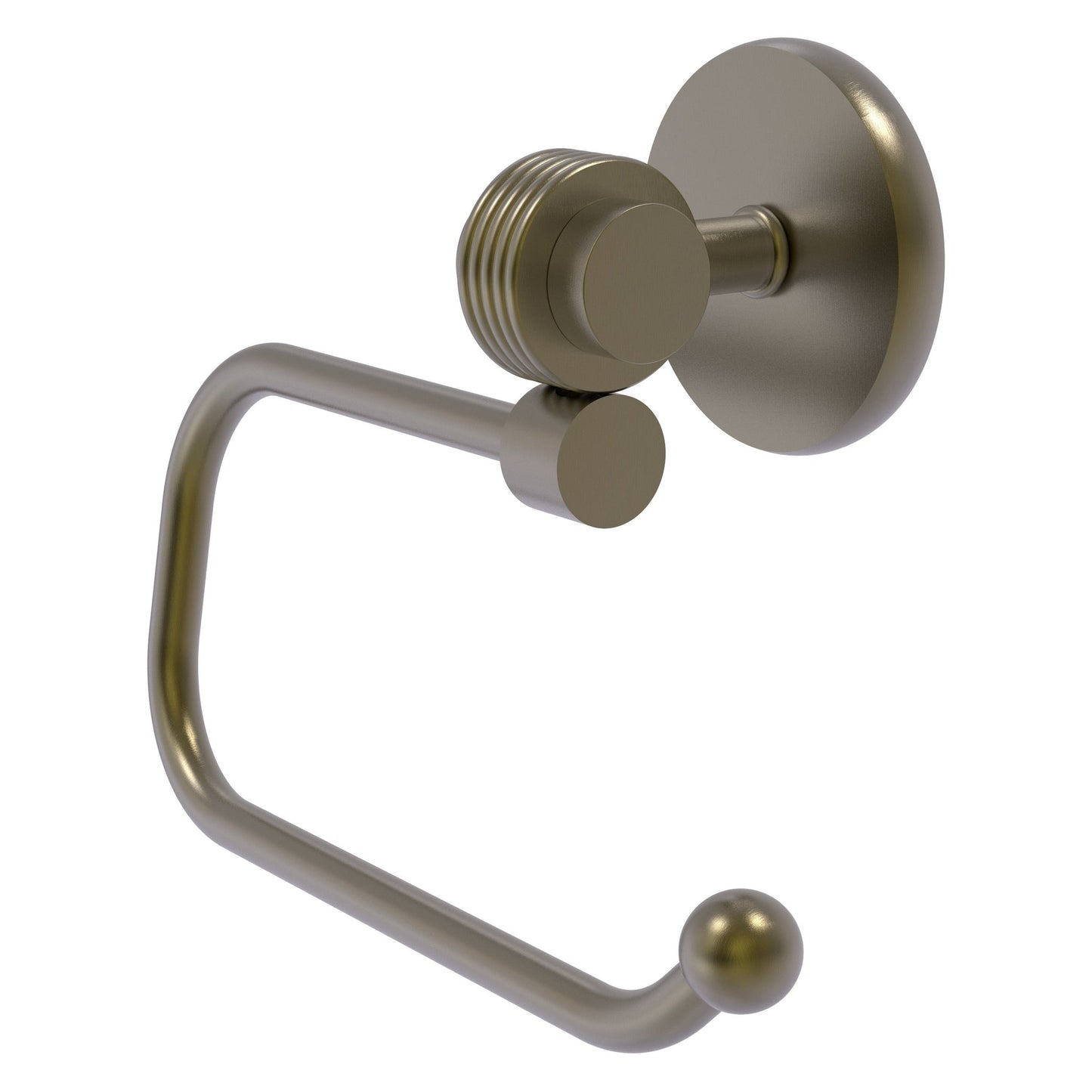 Allied Brass Satellite Orbit Two 7" x 2.6" Antique Brass Solid Brass Euro-Style Toilet Tissue Holder With Grooved Accents