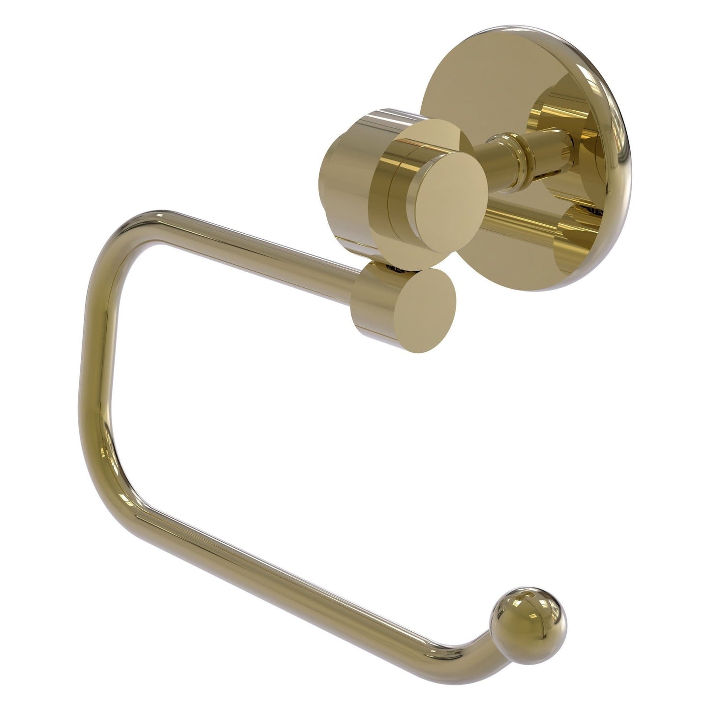 Allied Brass Satellite Orbit Two 7" x 2.6" Unlacquered Brass Solid Brass Euro-Style Toilet Tissue Holder