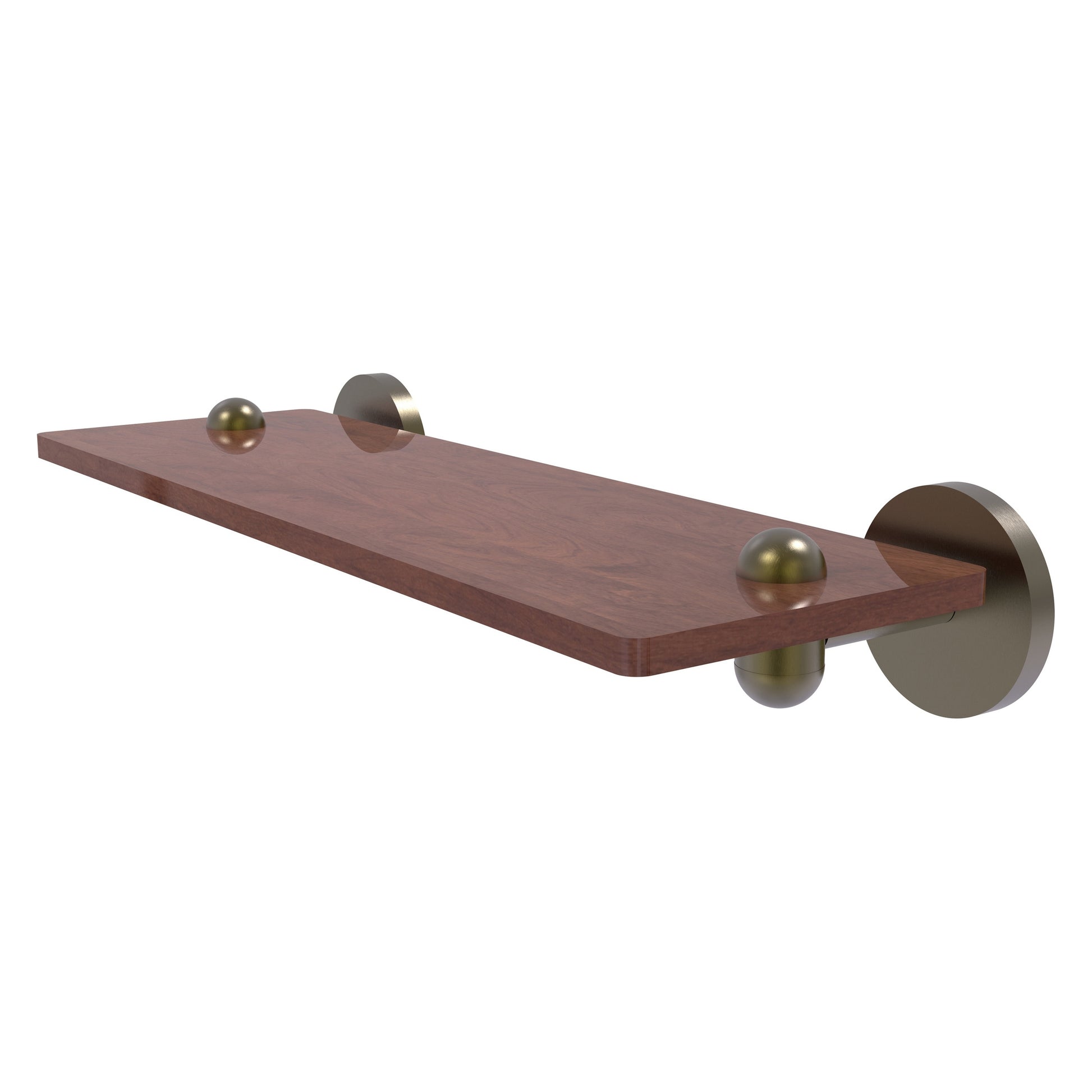 Allied Brass TA-1-16-IRW-ABR Tango 16" Antique Brass Ironwood Shelf