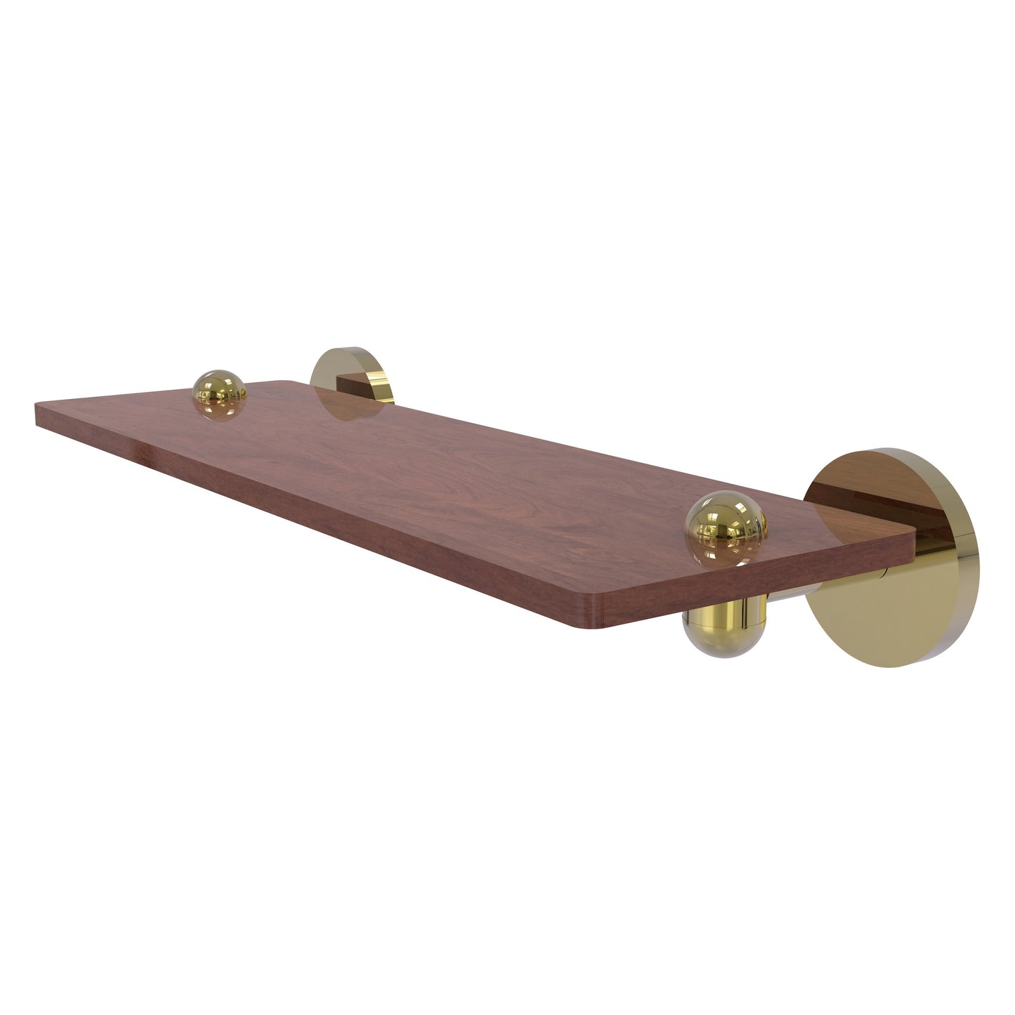 Allied Brass TA-1-16-IRW-UNL Tango 16" Unlacquered Brass Ironwood Shelf