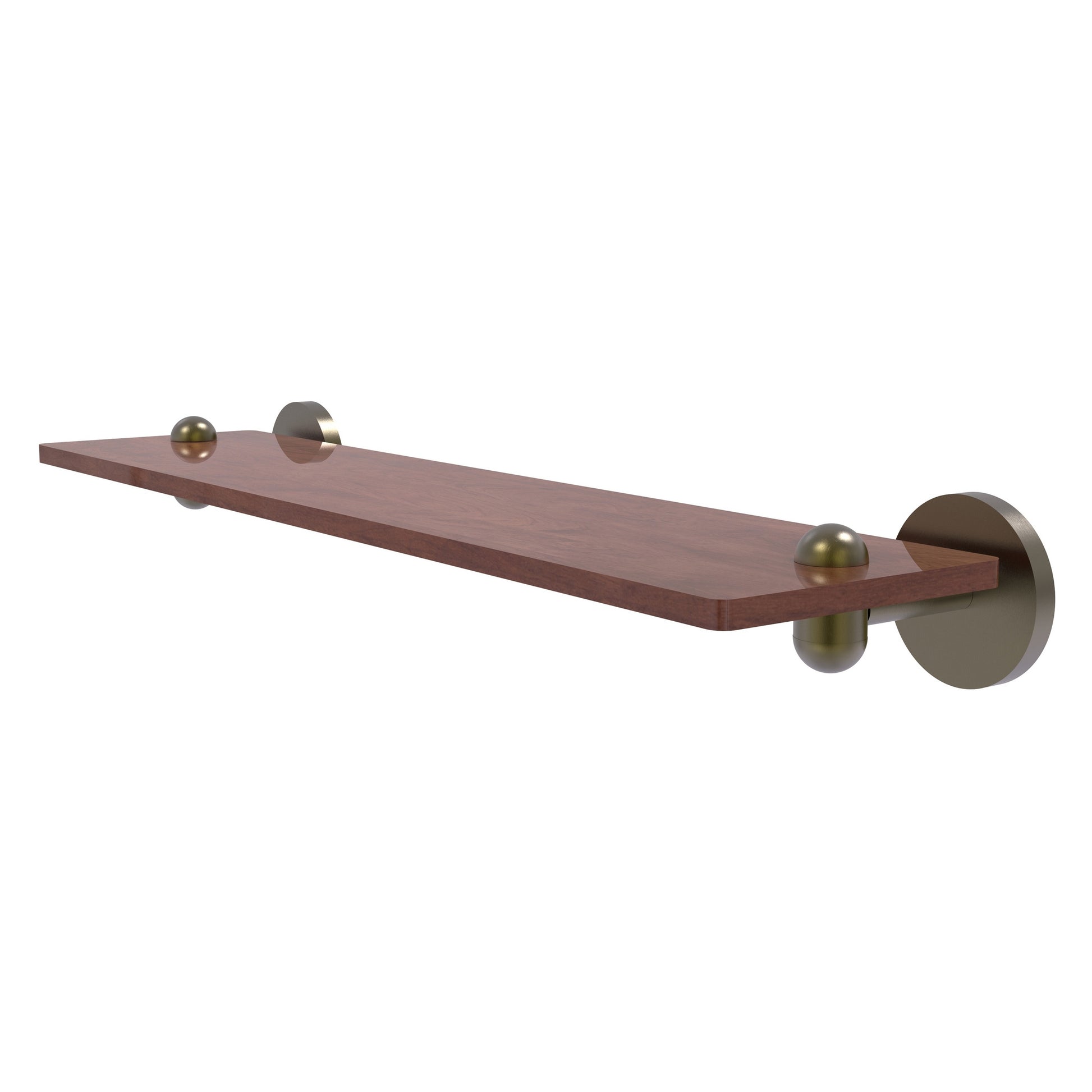 Allied Brass TA-1-22-IRW-ABR Tango 22" Antique Brass Ironwood Shelf