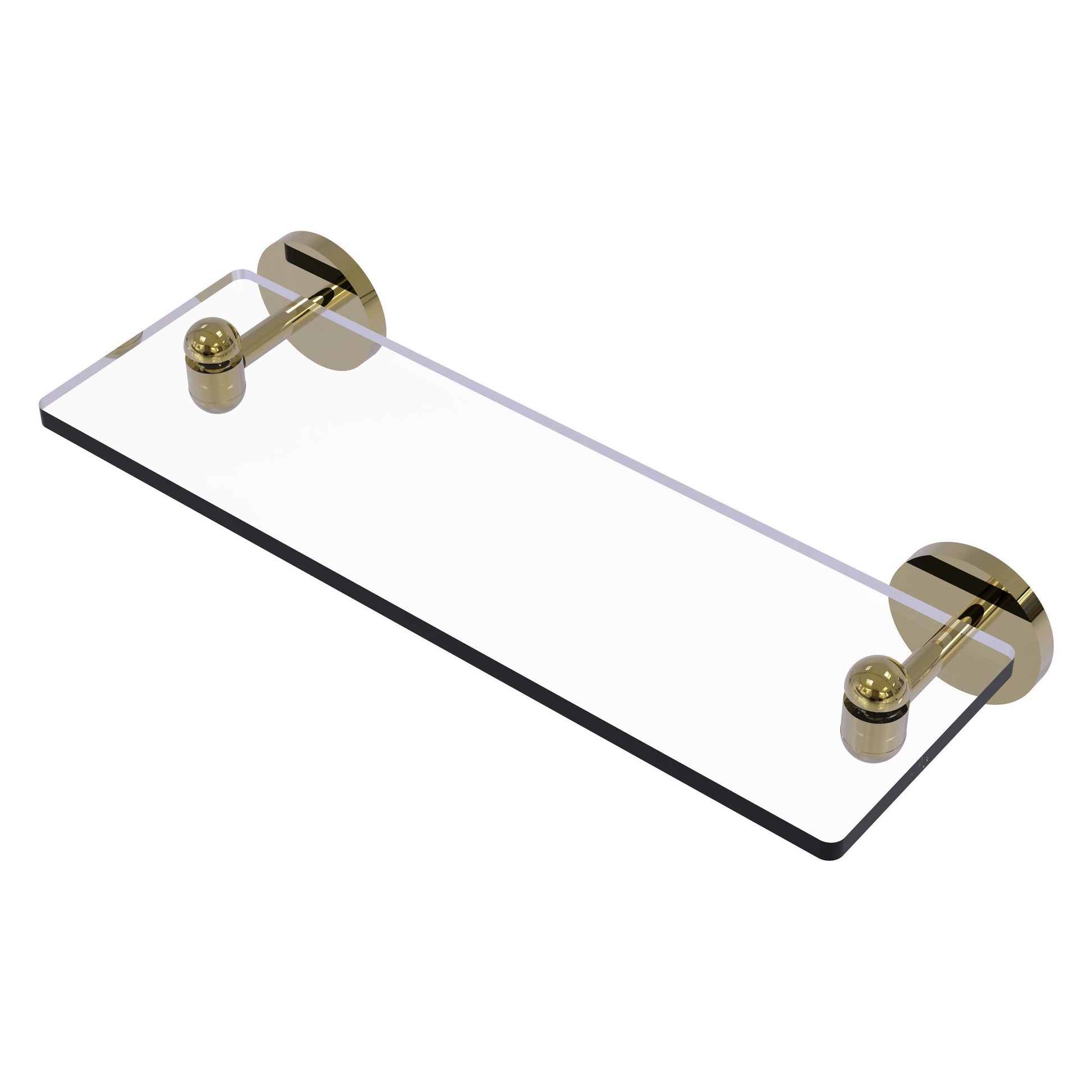 Allied Brass TA-1/16-UNL Tango 16" Unlacquered Brass Glass Shelf