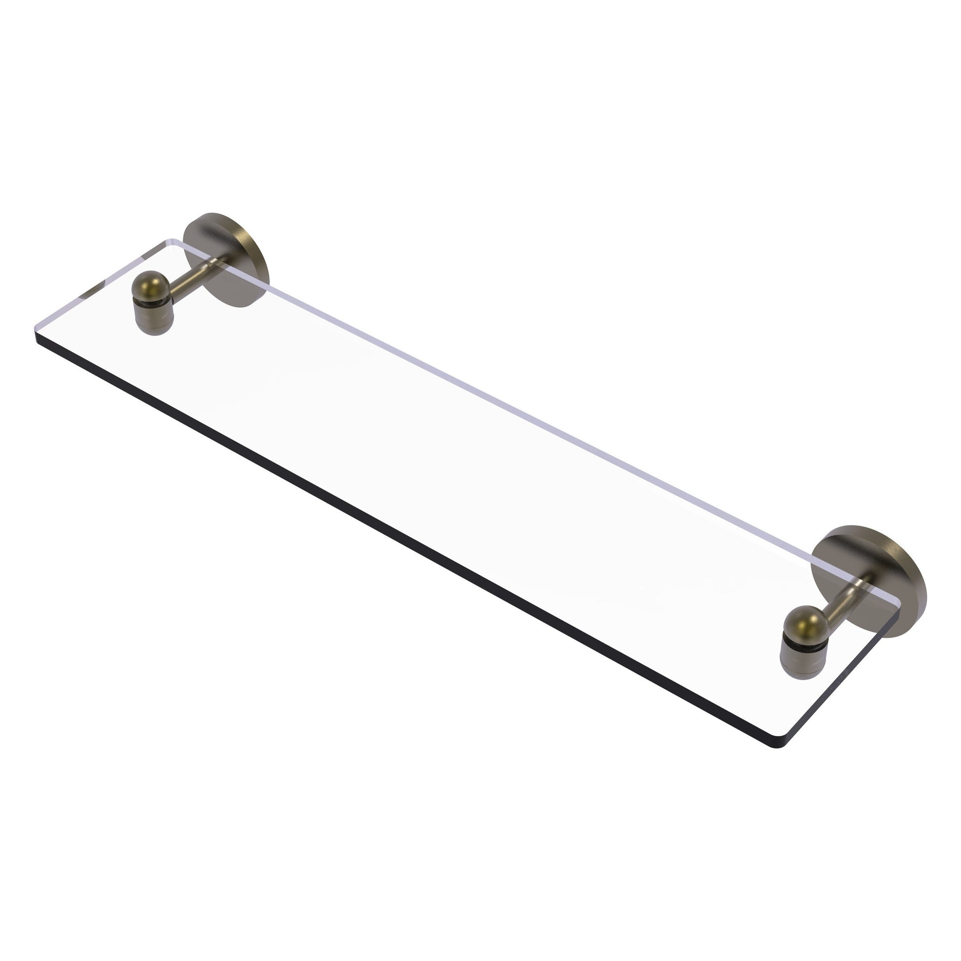 Allied Brass TA-1/22-ABR Tango 22" Antique Brass Glass Shelf
