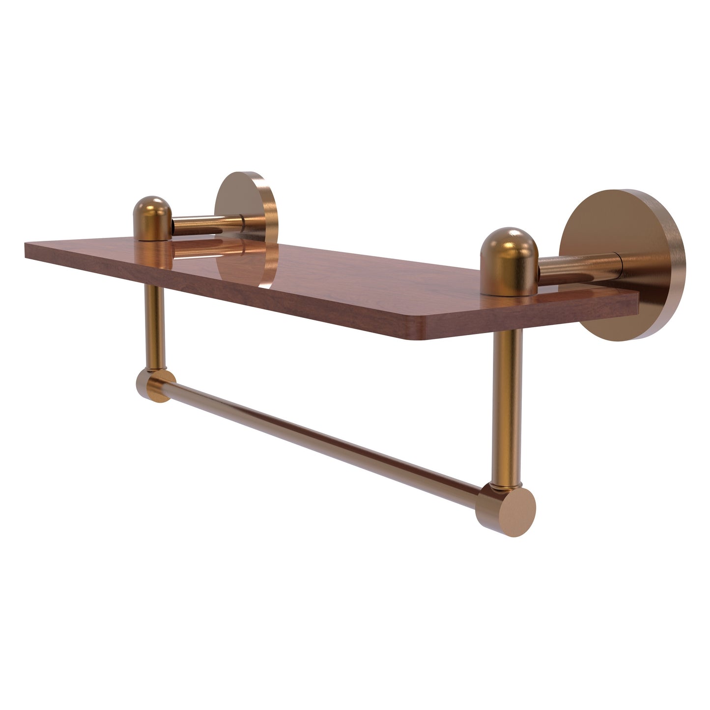 Allied Brass TA-1TB-16-IRW-BBR Tango 16" Brushed Bronze Ironwood Shelf