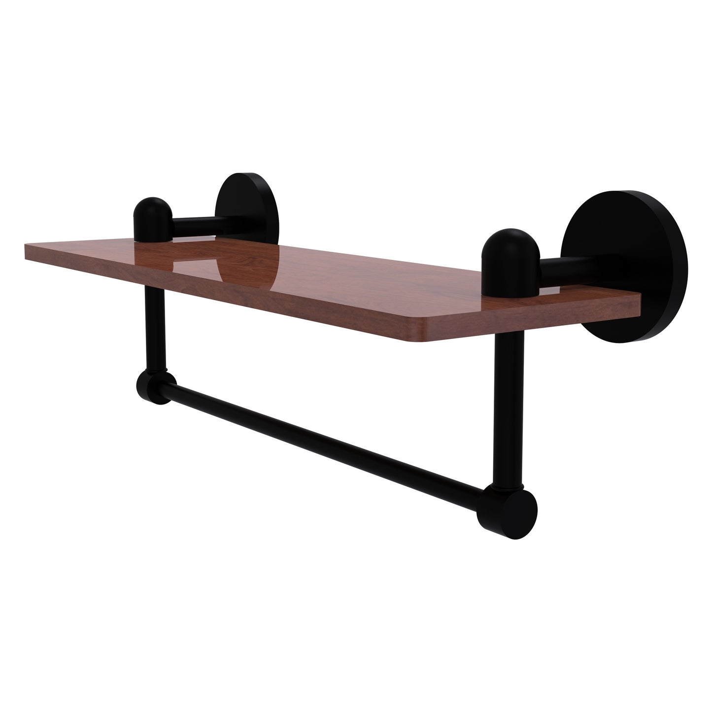 Allied Brass TA-1TB-16-IRW-BKM Tango 16" Matte Black Ironwood Shelf