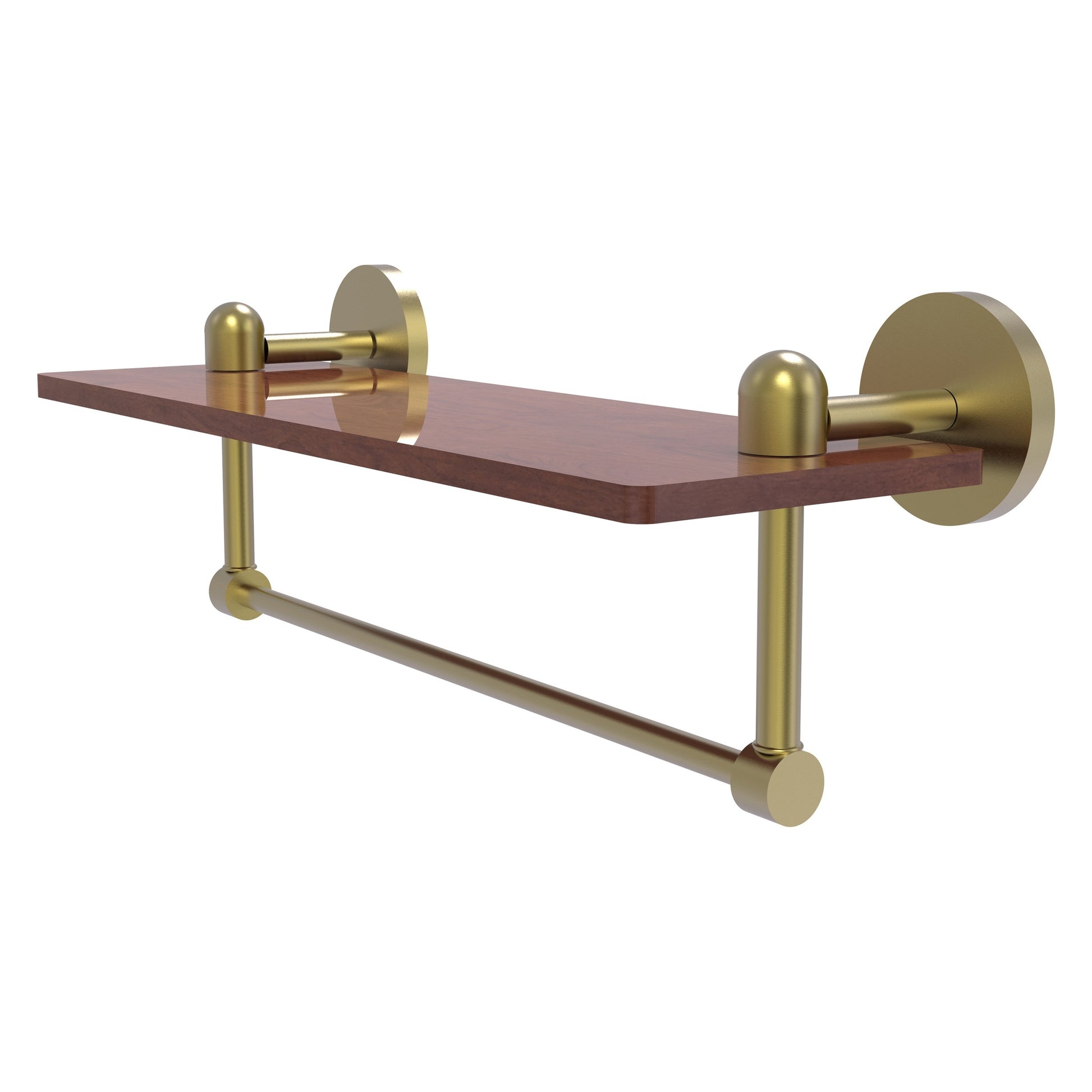 Allied Brass TA-1TB-16-IRW-SBR Tango 16" Satin Brass Ironwood Shelf