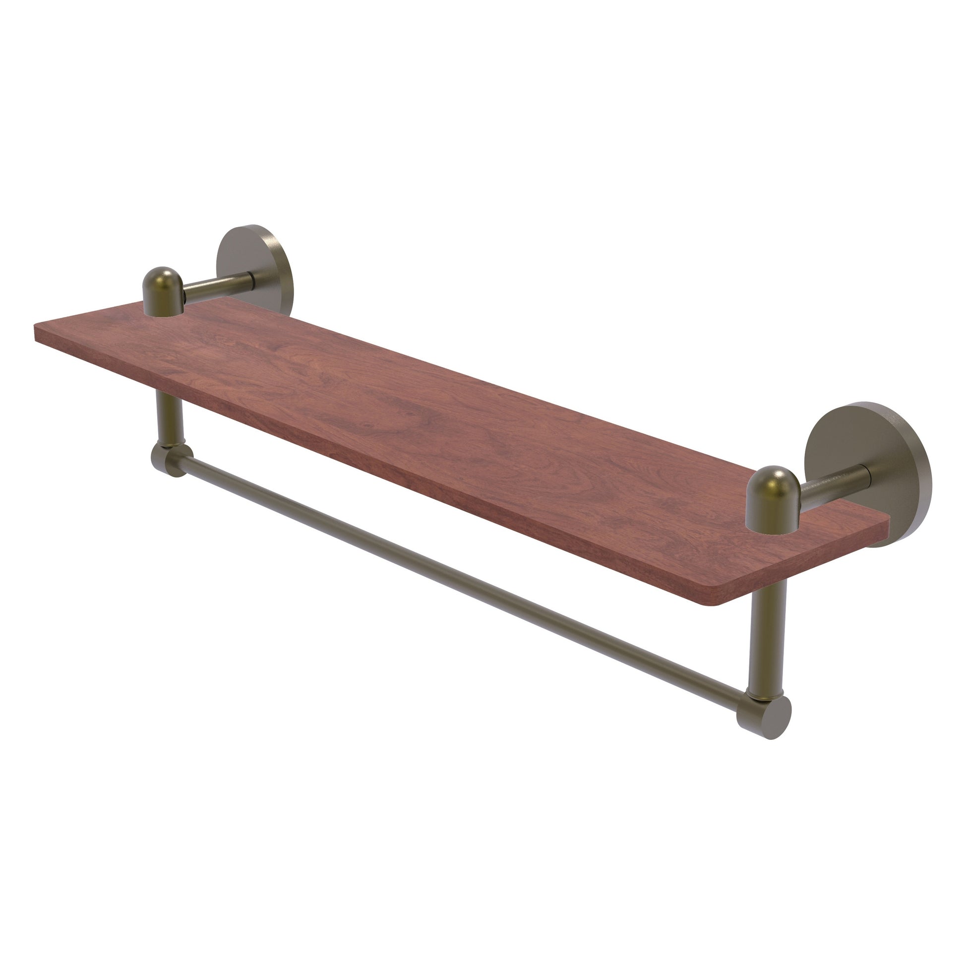 Allied Brass TA-1TB-22-IRW-ABR Tango 22" Antique Brass Ironwood Shelf