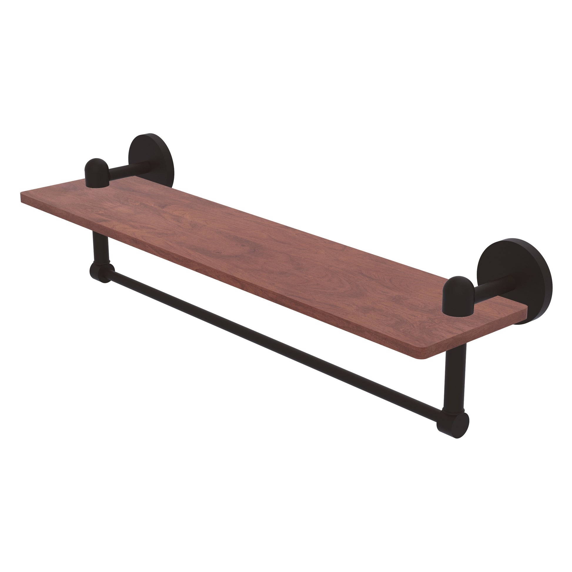 Allied Brass TA-1TB-22-IRW-ORB Tango 22" Oil Rubbed Bronze Ironwood Shelf