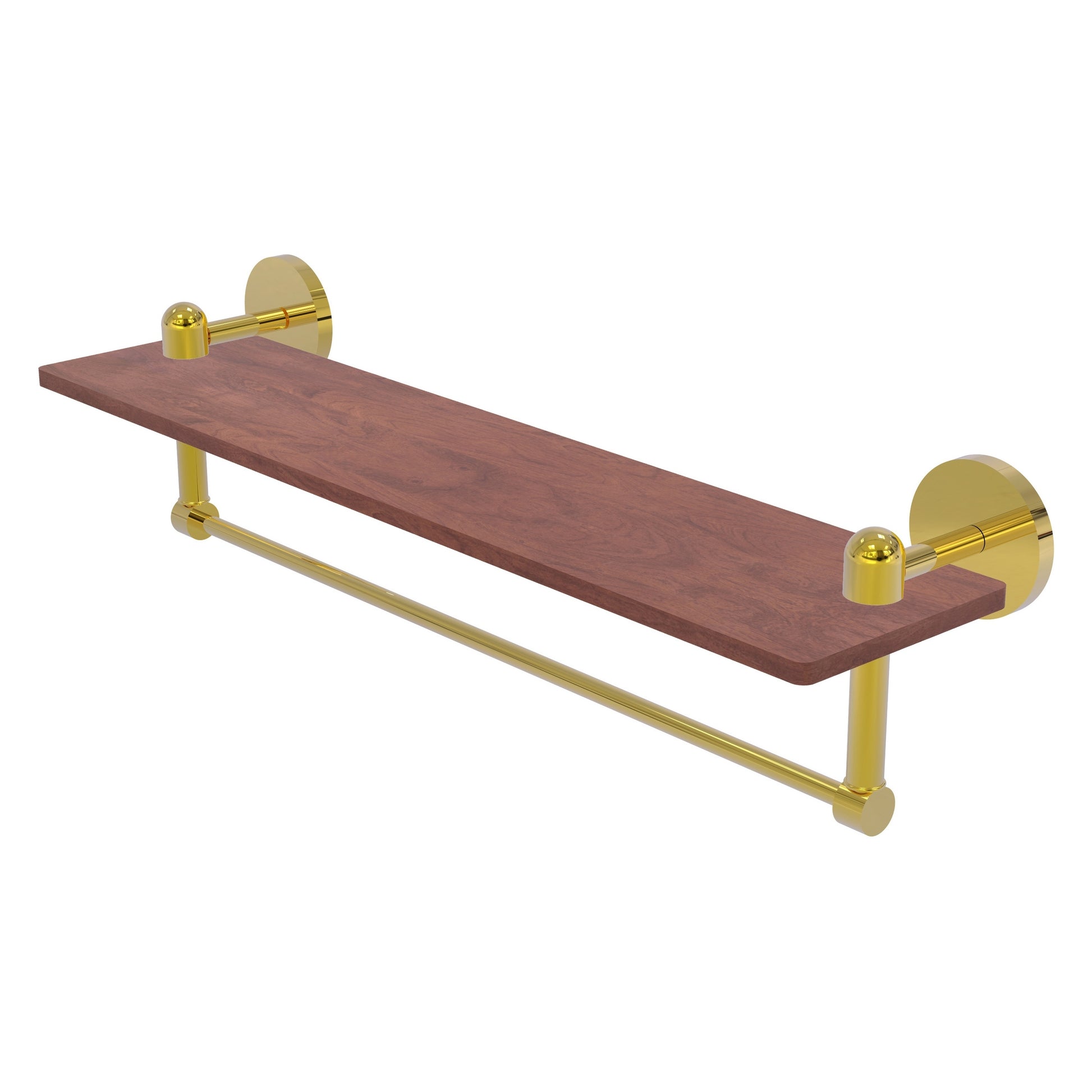 Allied Brass TA-1TB-22-IRW-PB Tango 22" Polished Brass Ironwood Shelf