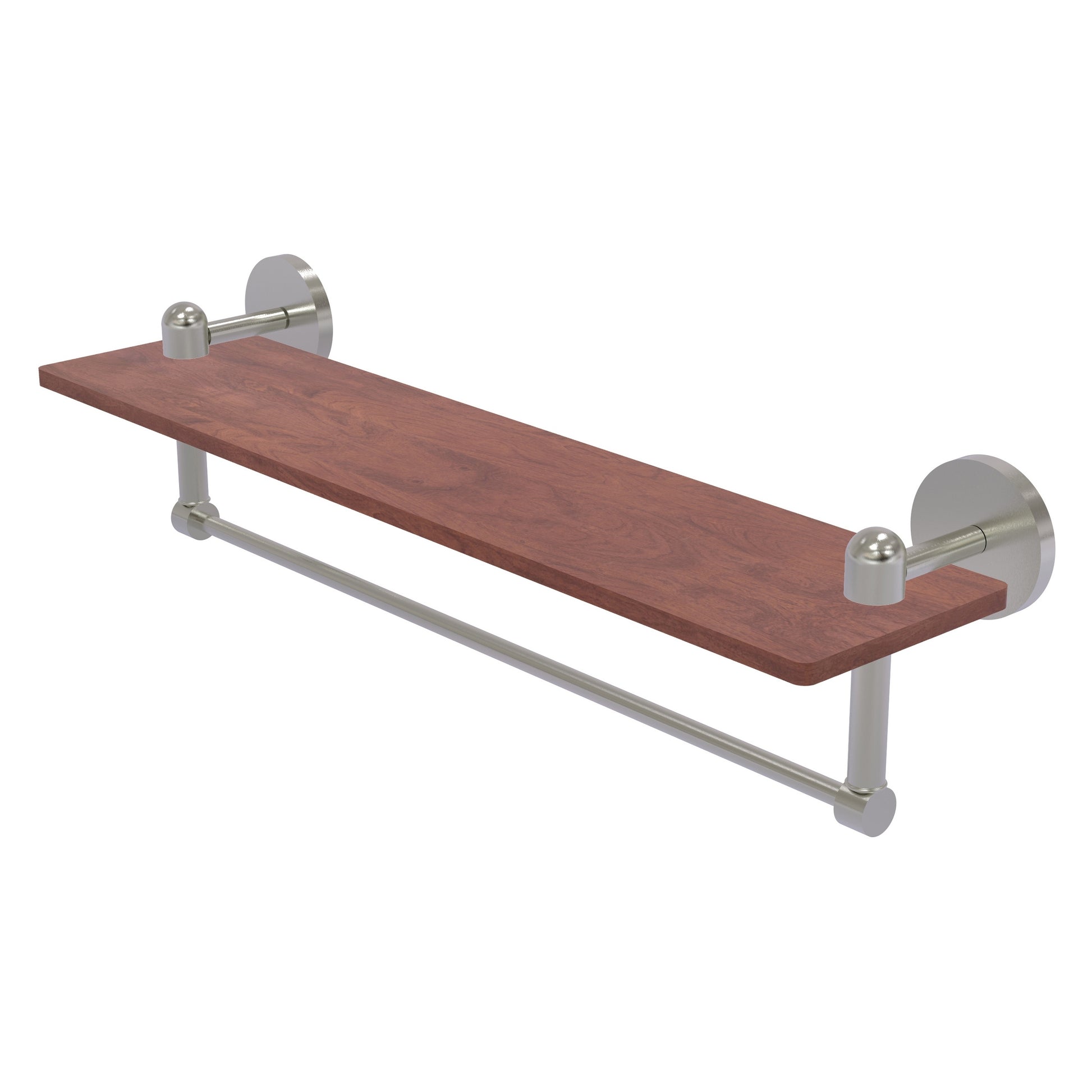 Allied Brass TA-1TB-22-IRW-SN Tango 22" Satin Nickel Ironwood Shelf