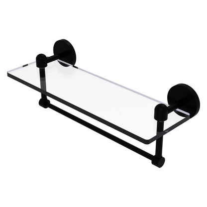 Allied Brass TA-1TB/16-BKM Tango 16" Matte Black Glass Shelf