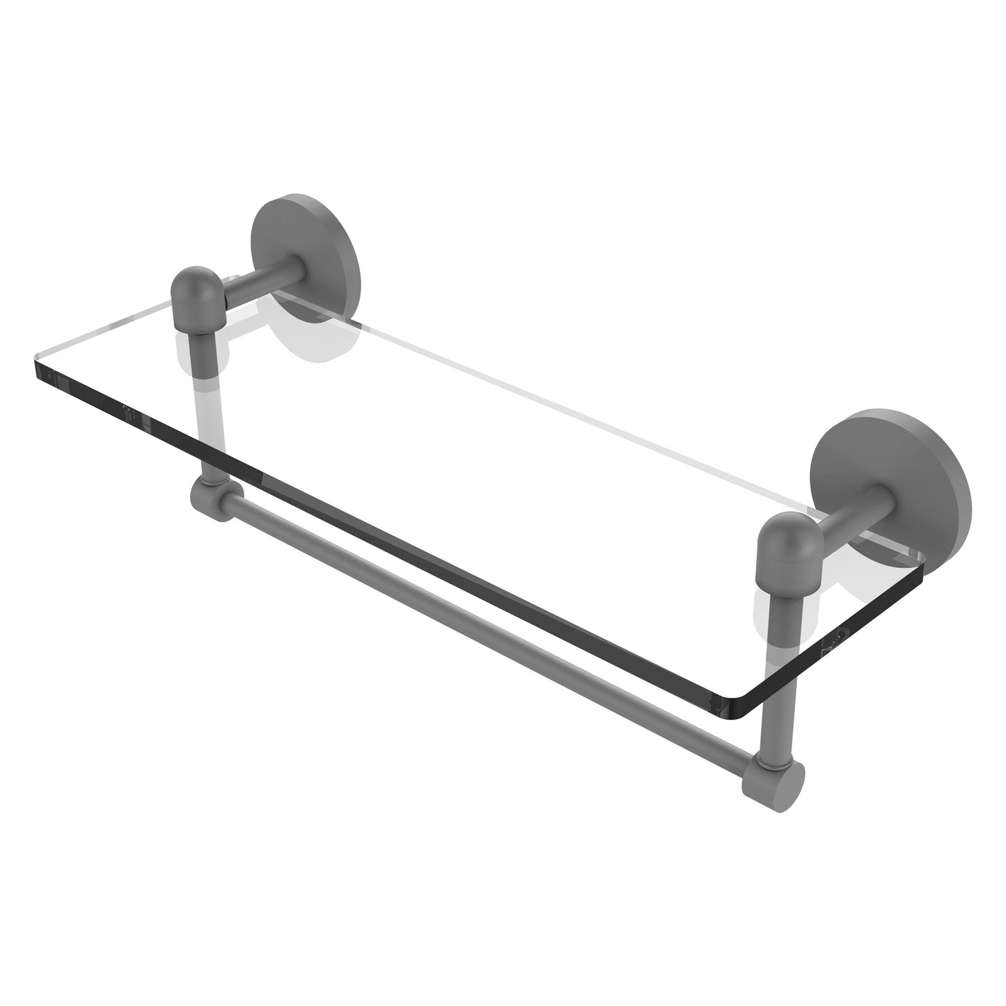 Allied Brass TA-1TB/16-GYM Tango 16" Matte Gray Glass Shelf
