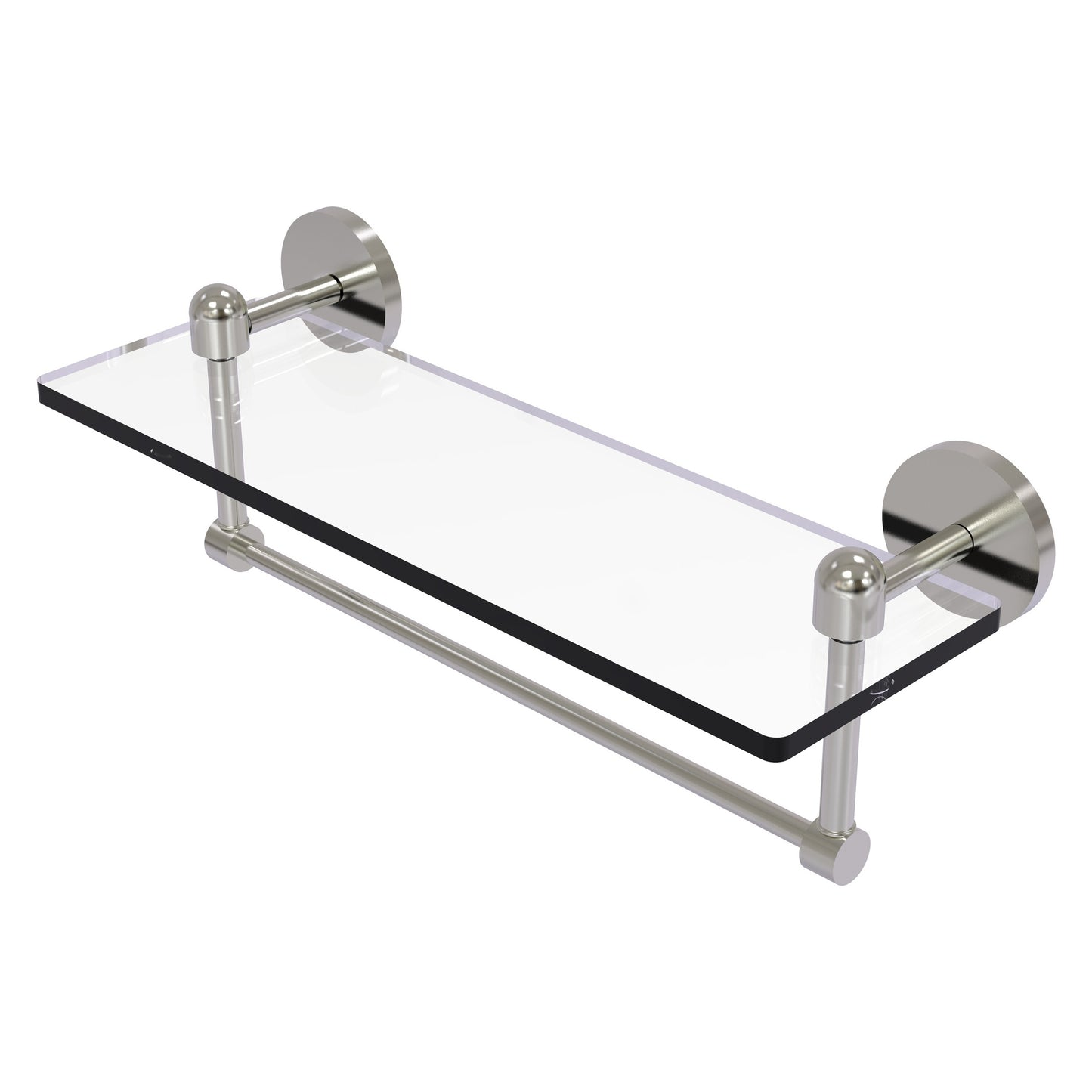 Allied Brass TA-1TB/16-SN Tango 16" Satin Nickel Glass Shelf