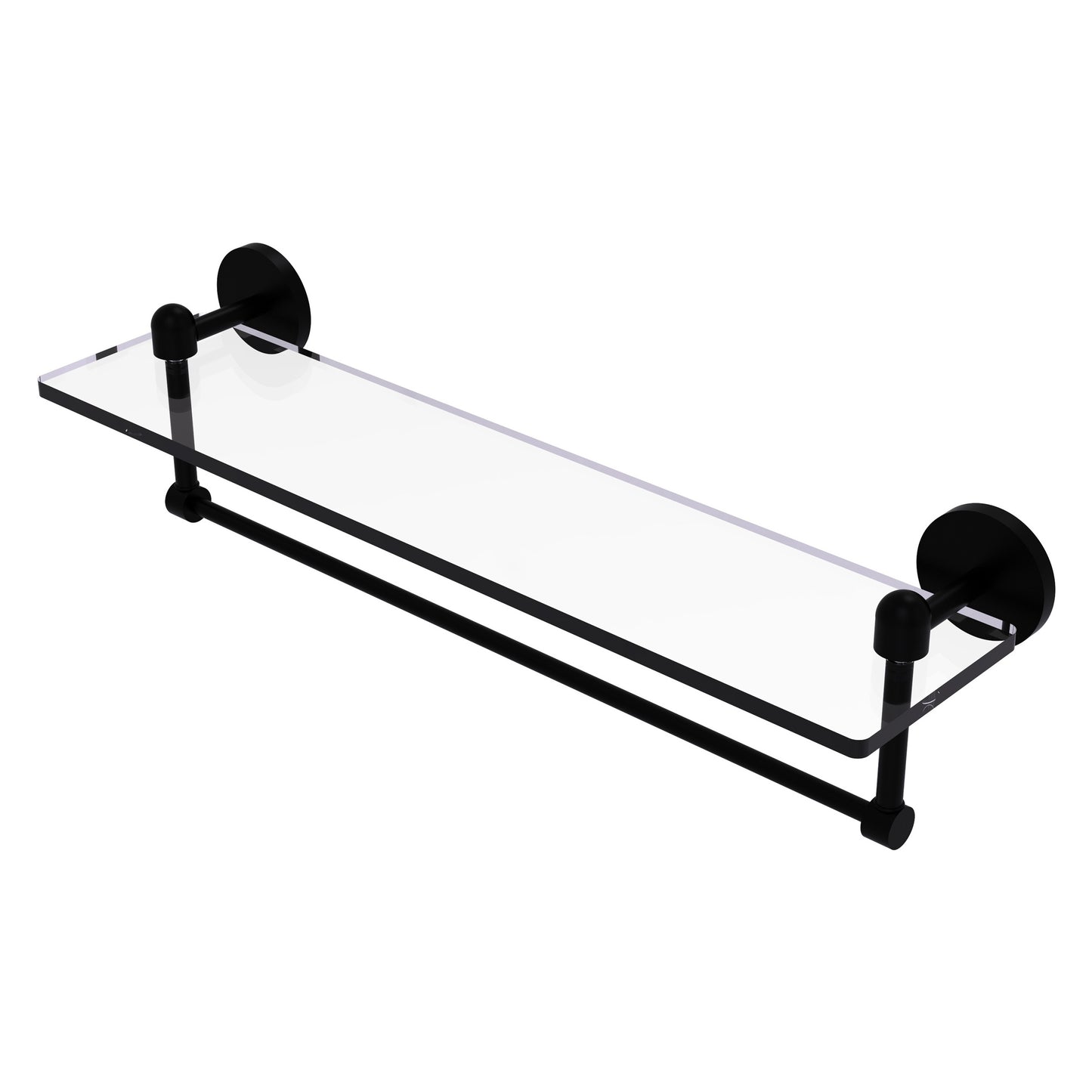 Allied Brass TA-1TB/22-BKM Tango 22" Matte Black Glass Shelf