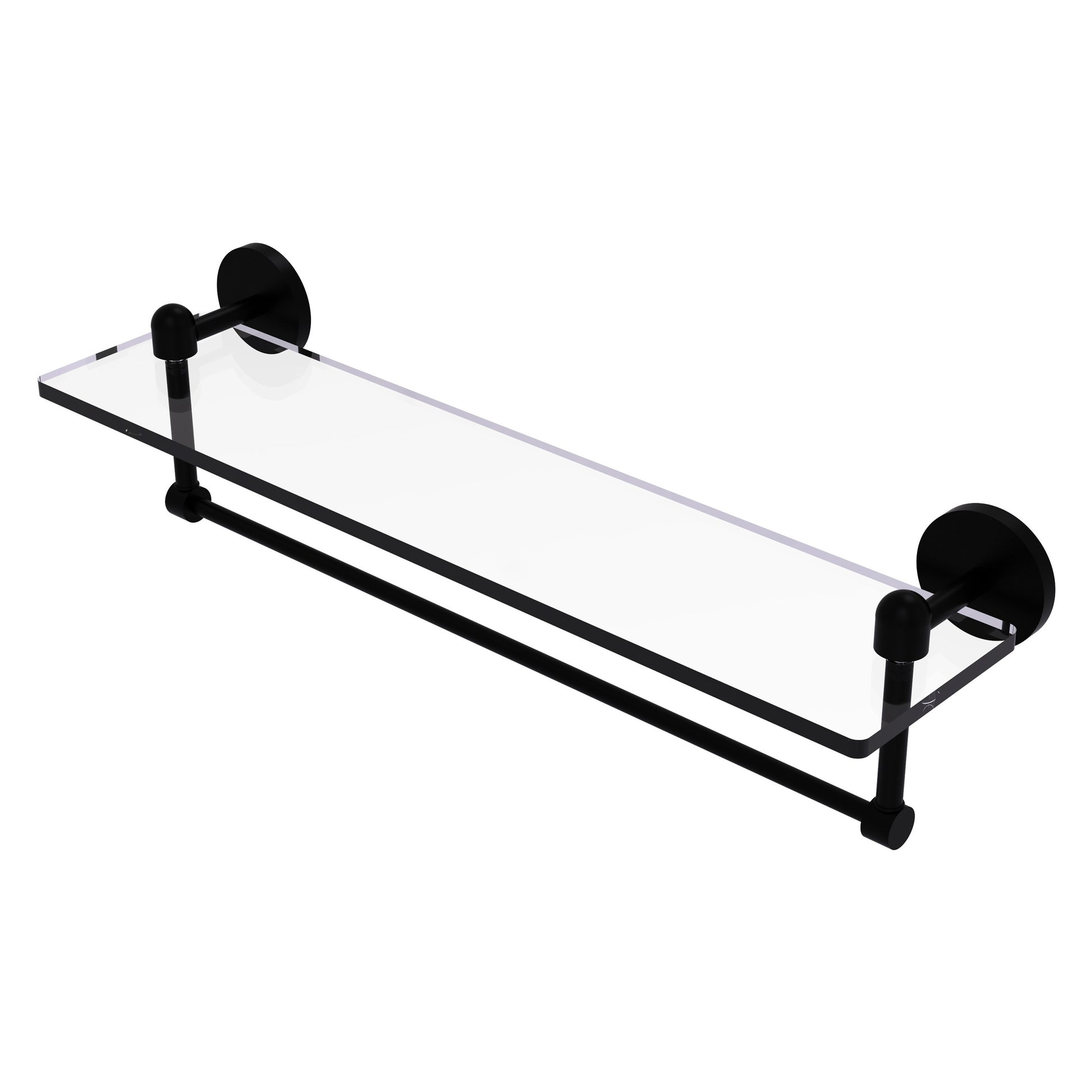Allied Brass TA-1TB/22-BKM Tango 22" Matte Black Glass Shelf