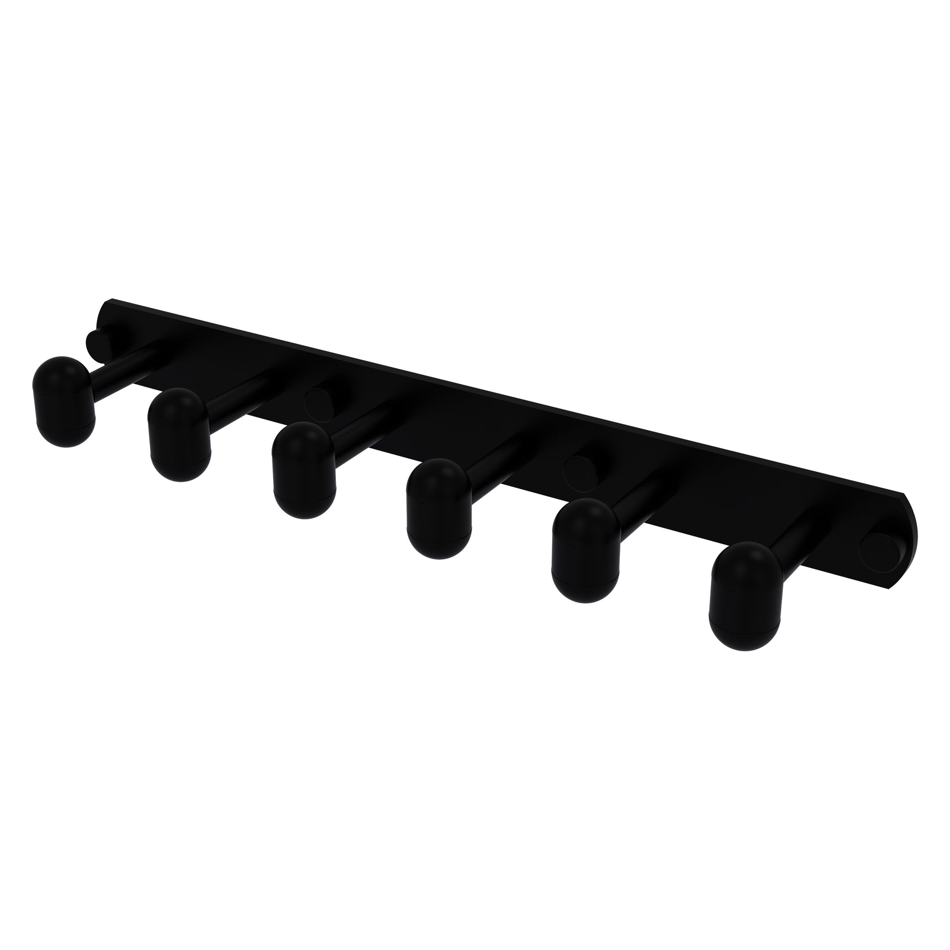 Allied Brass TA-20-6-BKM Tango 6-Position Matte Black Tie and Belt Rack