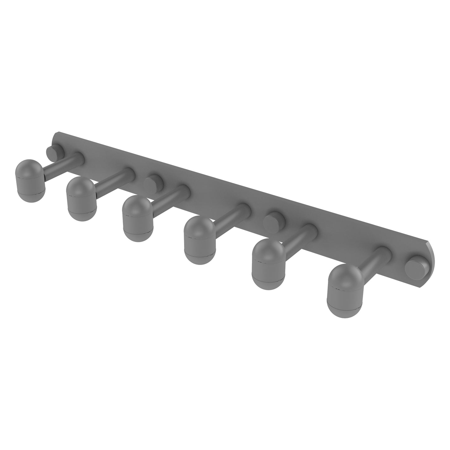 Allied Brass TA-20-6-GYM Tango 6-Position Matte Gray Tie and Belt Rack