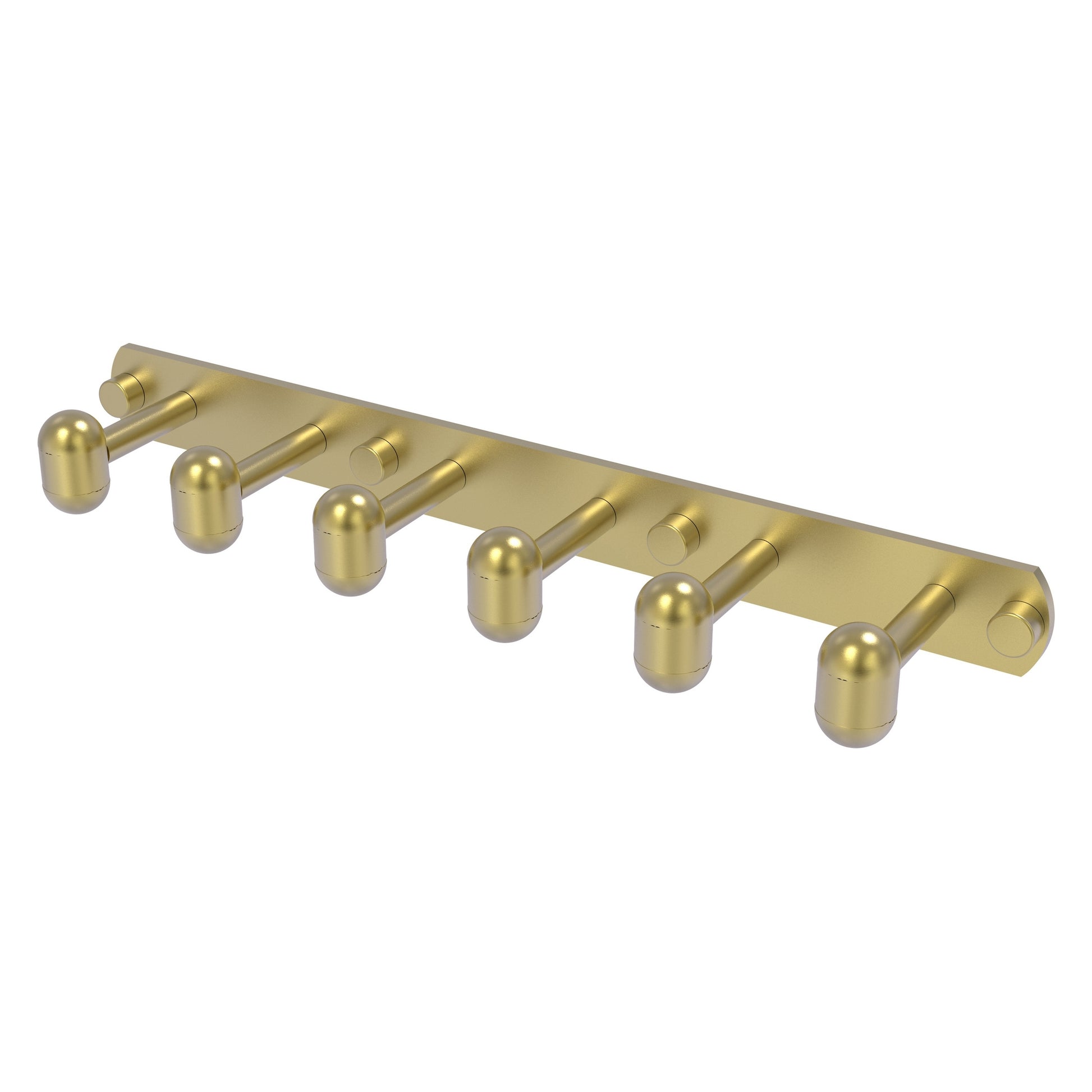 Allied Brass TA-20-6-SBR Tango 6-Position Satin Brass Tie and Belt Rack