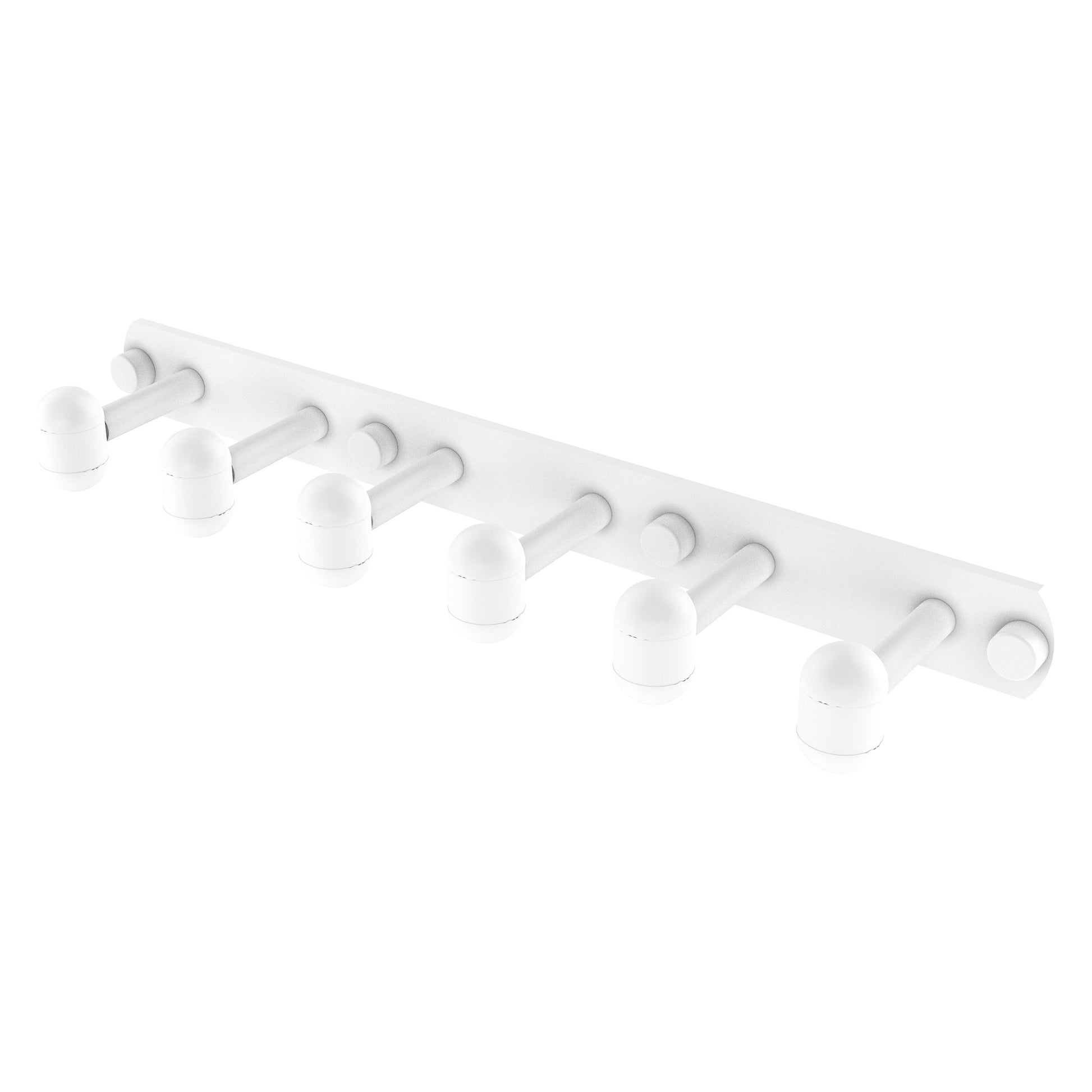 Allied Brass TA-20-6-WHM Tango 6-Position Matte White Tie and Belt Rack