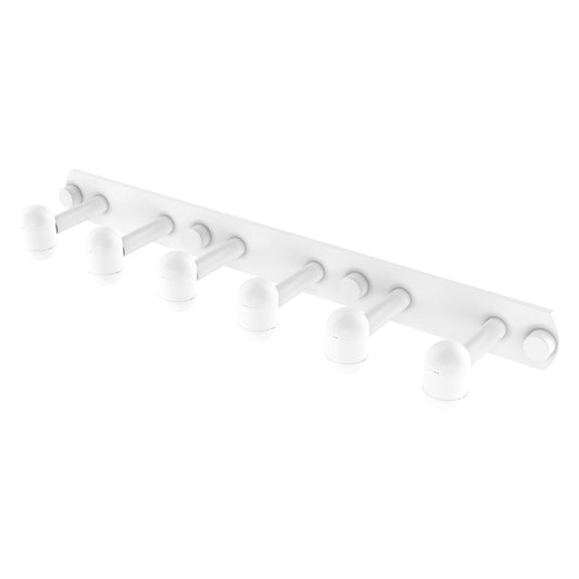 Allied Brass TA-20-6-WHM Tango 6-Position Matte White Tie and Belt Rack
