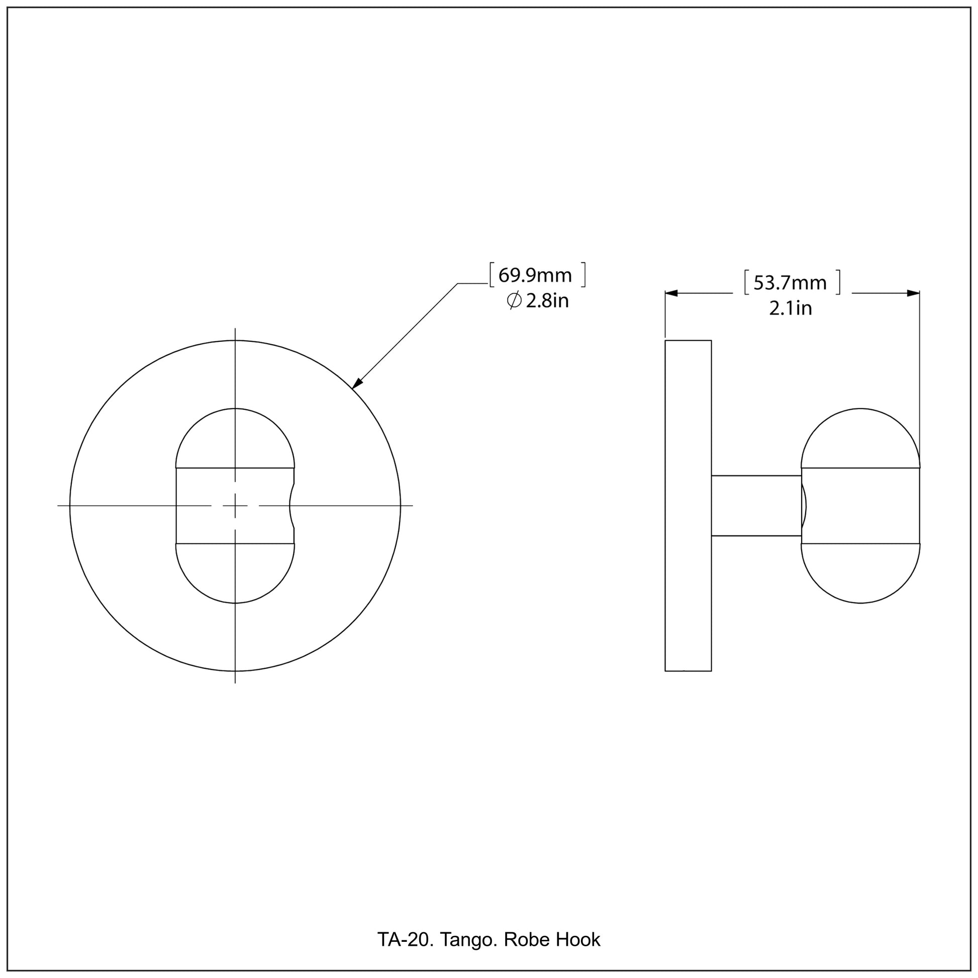 Allied Brass TA-20-GYM Tango Matte Gray Robe Hooks
