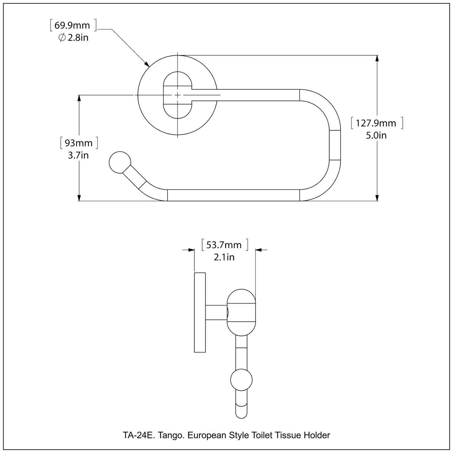 Allied Brass TA-24E-ORB Tango Oil Rubbed Bronze Toilet Tissue Holder