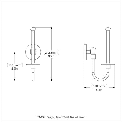 Allied Brass TA-24U-SCH Tango Satin Chrome Upright Toilet Tissue Holder