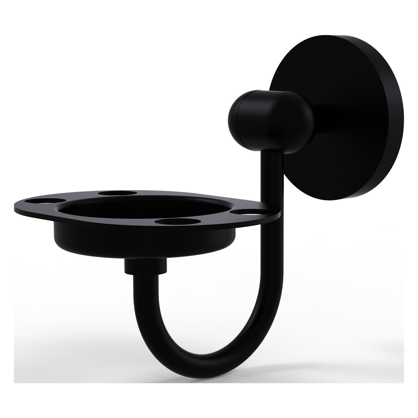 Allied Brass TA-26-BKM Tango Matte Black Tumbler and Toothbrush Holder