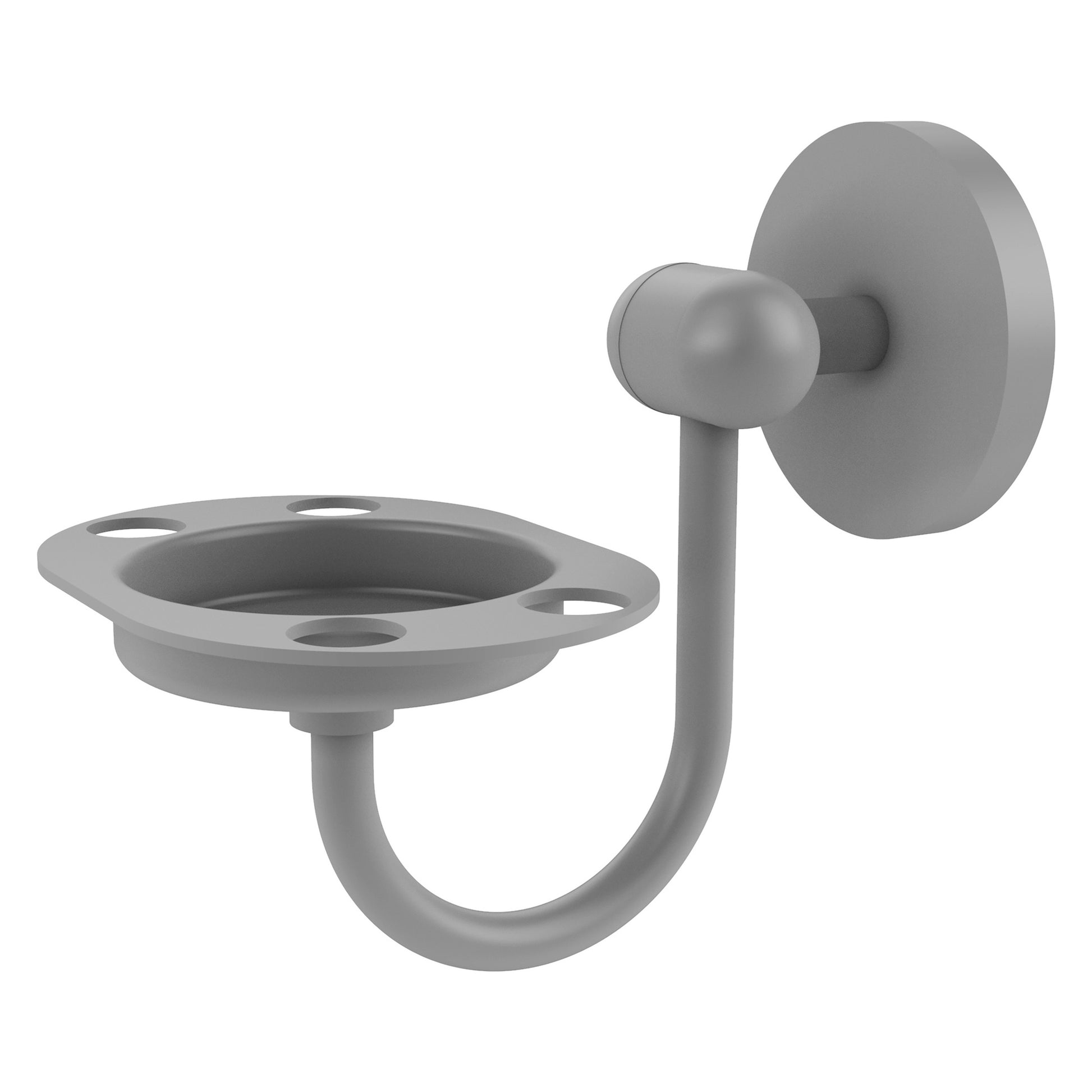 Allied Brass TA-26-GYM Tango Matte Gray Tumbler and Toothbrush Holder